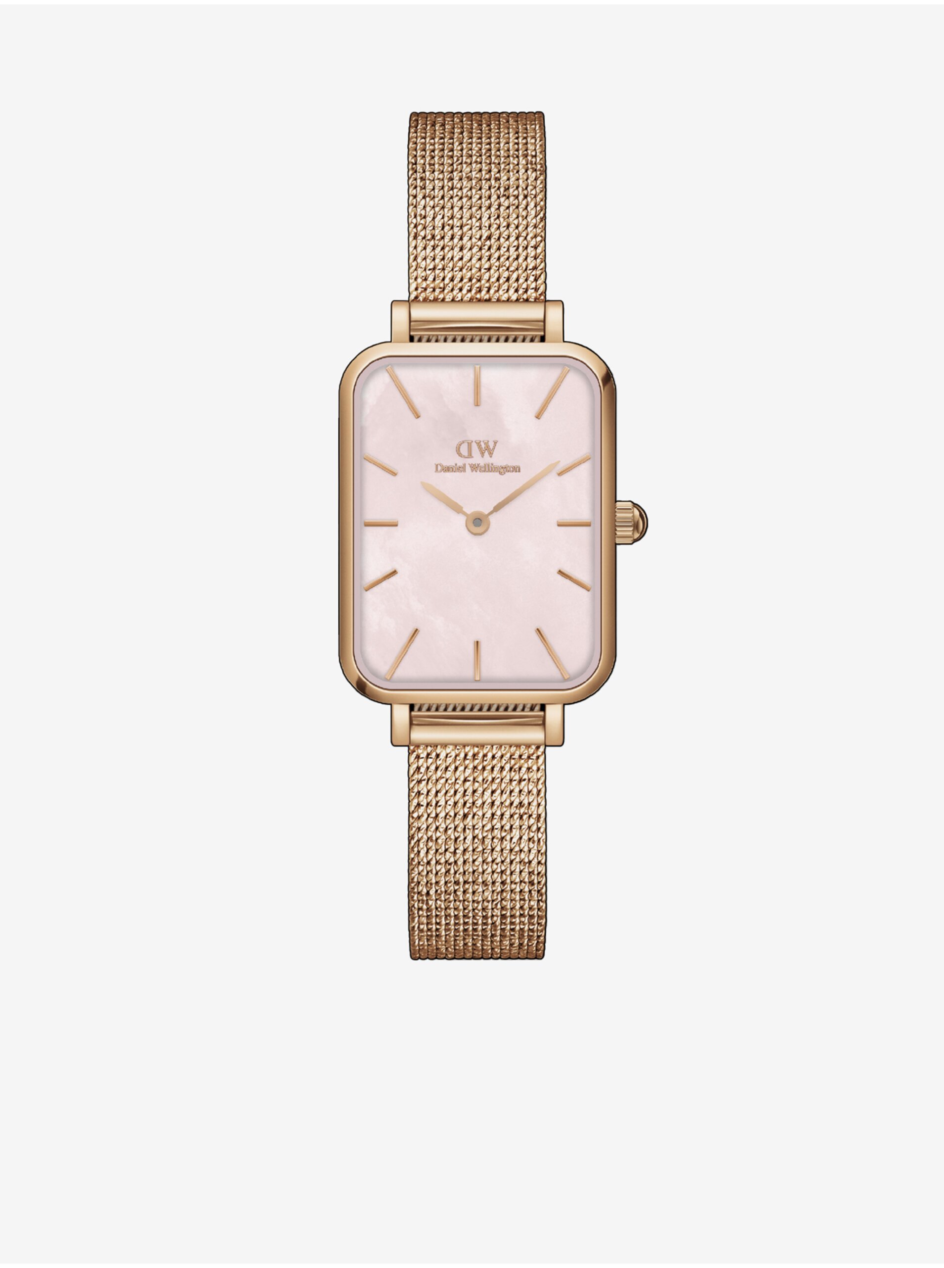 Levně Dámské hodinky v růžovozlaté barvě Daniel Wellington Quadro