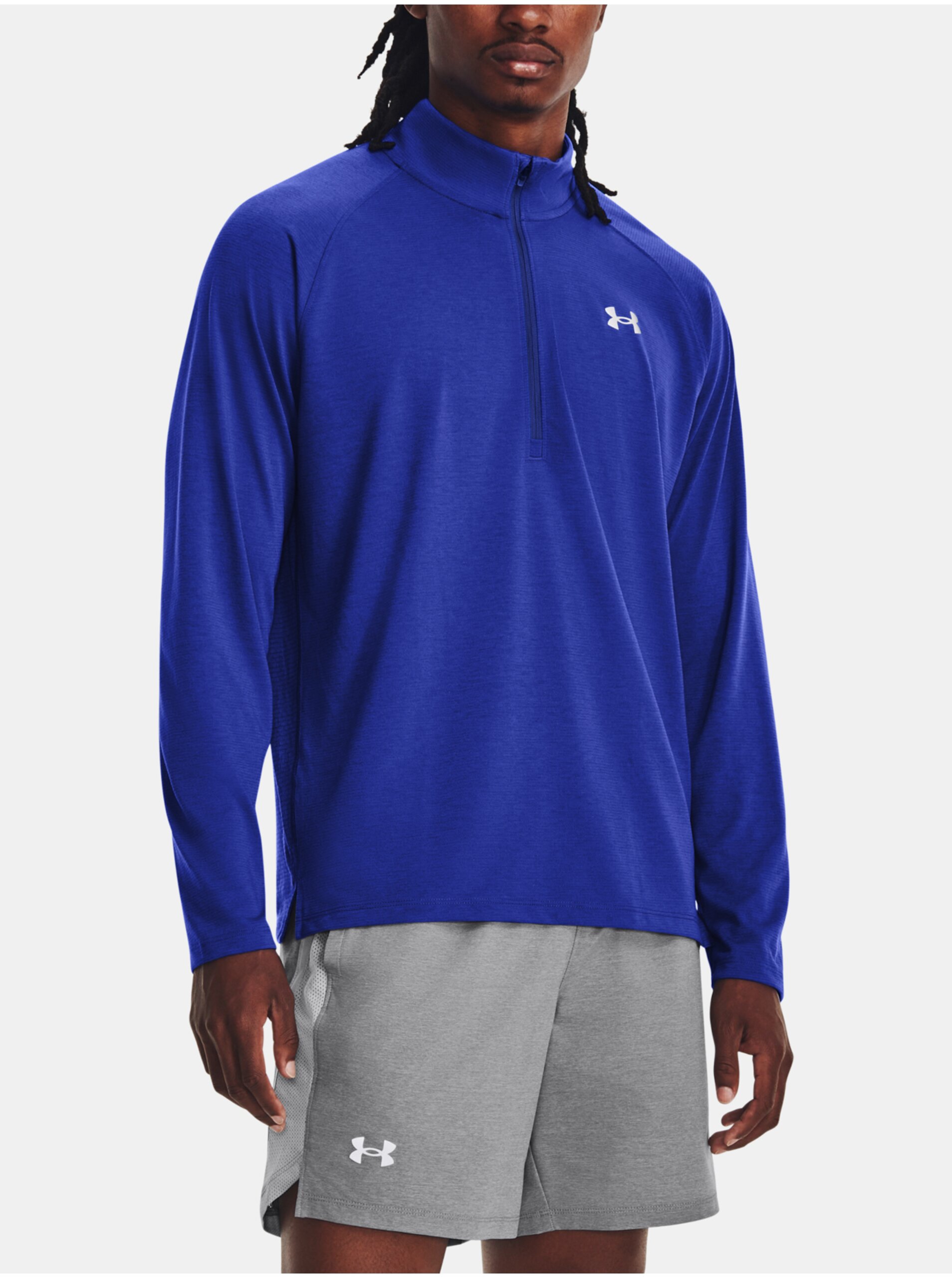 Levně Modré sportovní tričko Under Armour UA STREAKER HALF ZIP