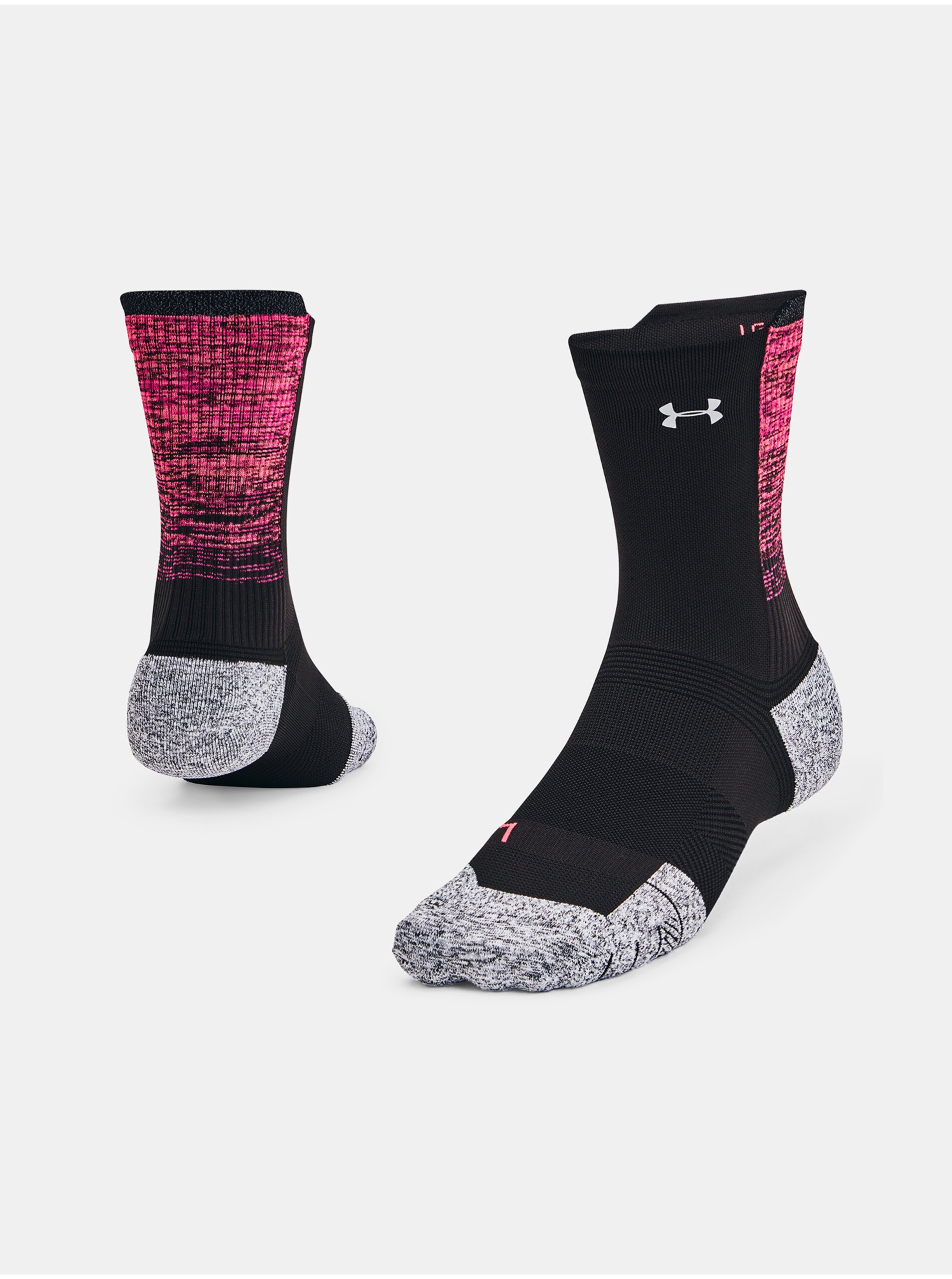 E-shop Černé sportovní ponožky Under Armour UA AD Run Cushion 1pk Mid