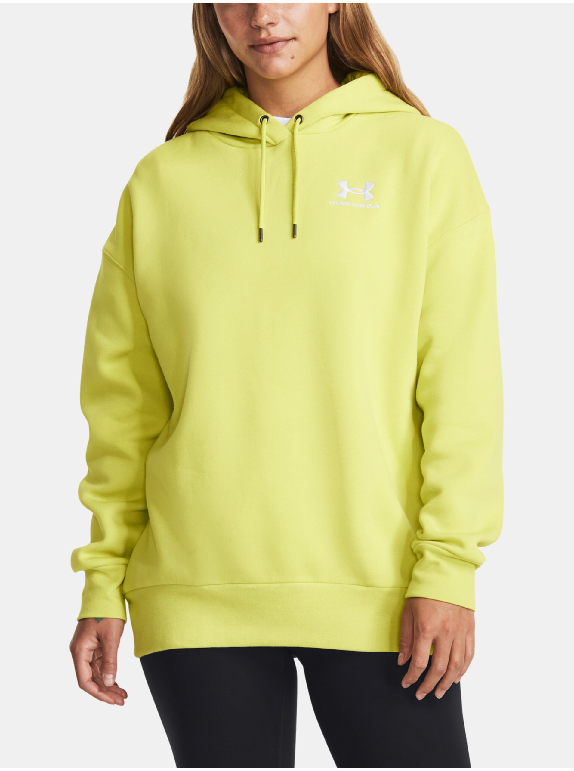 Lacno Žltá mikina Under Armour Essential Flc OS Hoodie