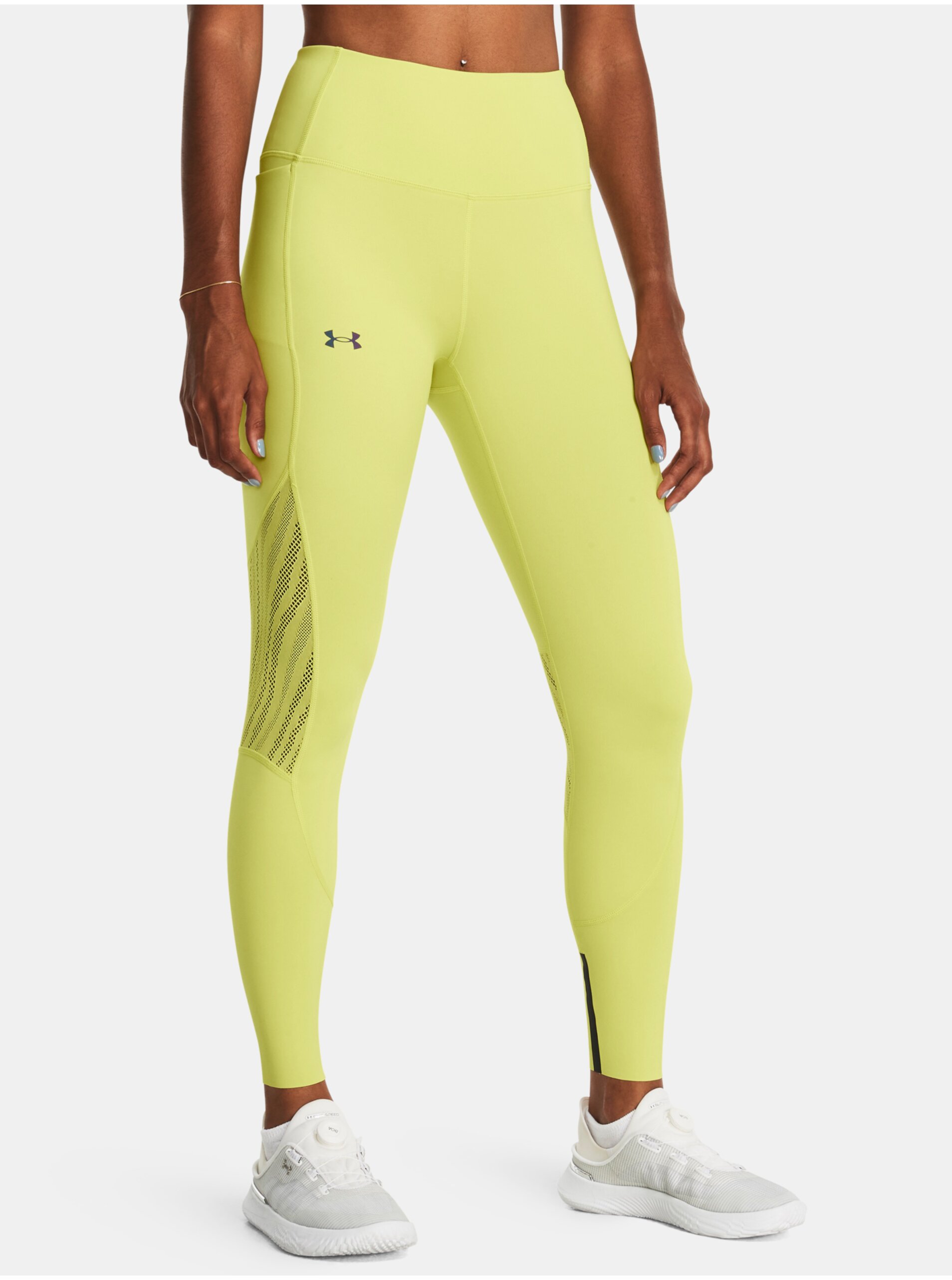 Levně Žluté sportovní legíny Under Armour UA SmartForm Rush Leg Nov