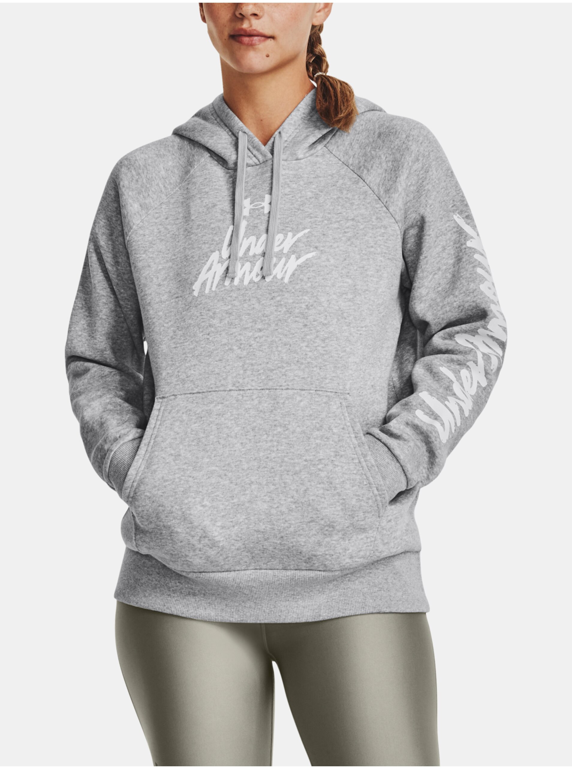 Lacno Sivá mikina Under Armour UA Rival Fleece Graphic Hdy