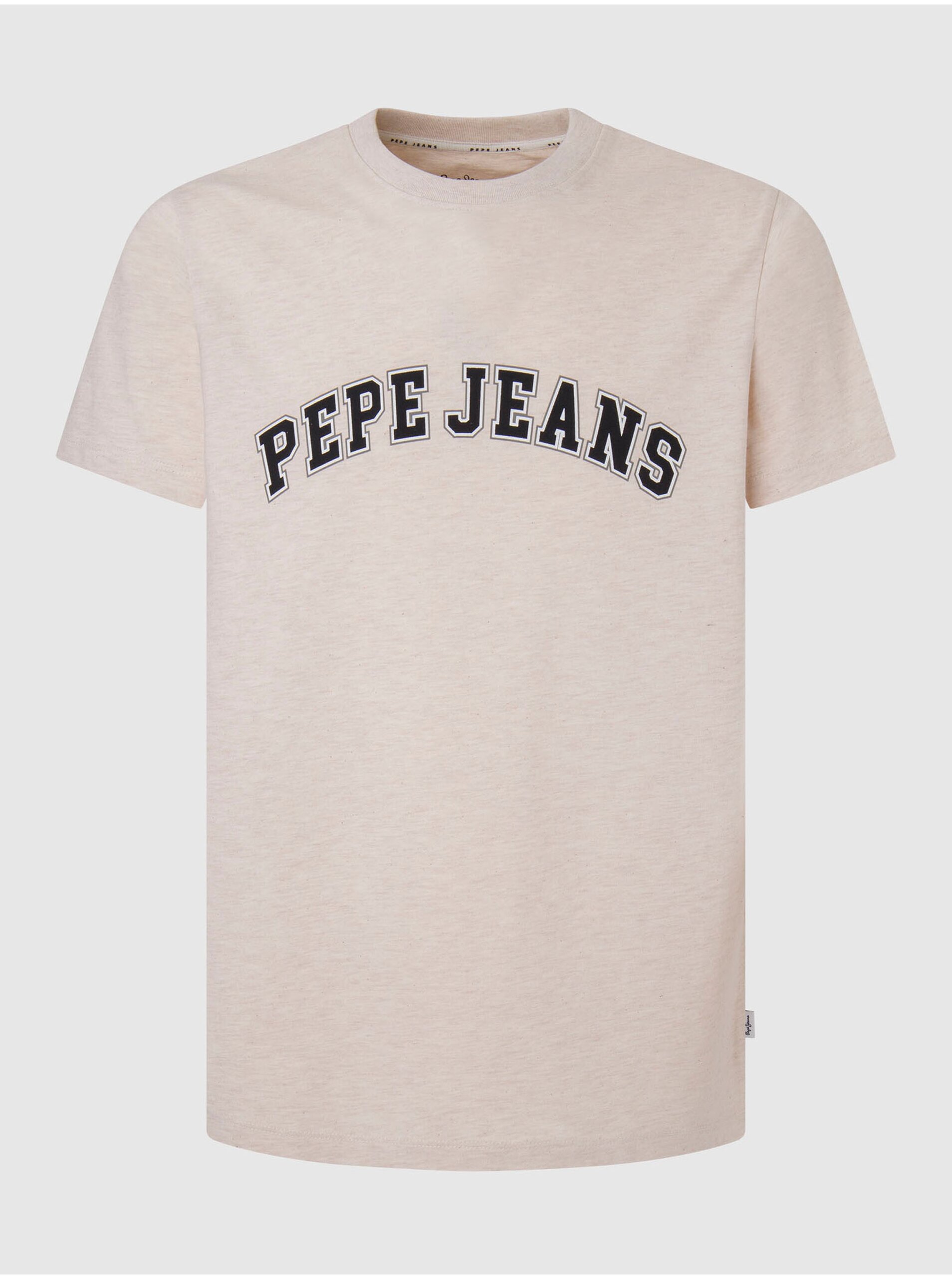 Lacno Béžové pánske tričko Pepe Jeans