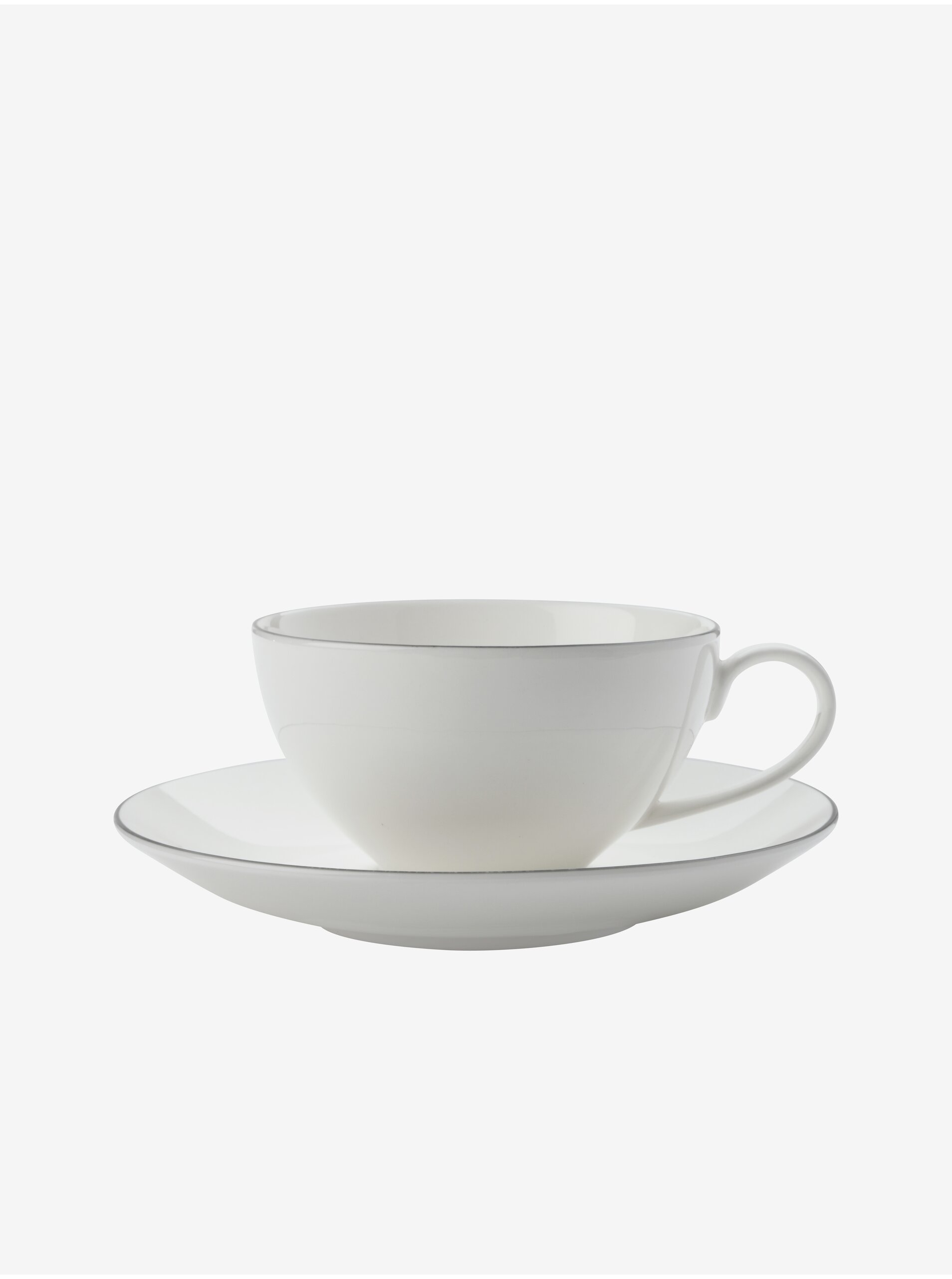 Levně Bílý porcelánový cappuccino šálek a podšálek Edge 250ml Maxwell & Williams