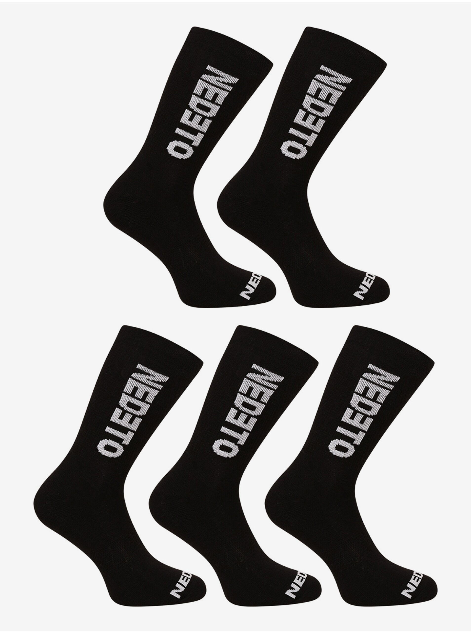 Levně Sada pěti párů pánských ponožek v černé barvě Nedeto