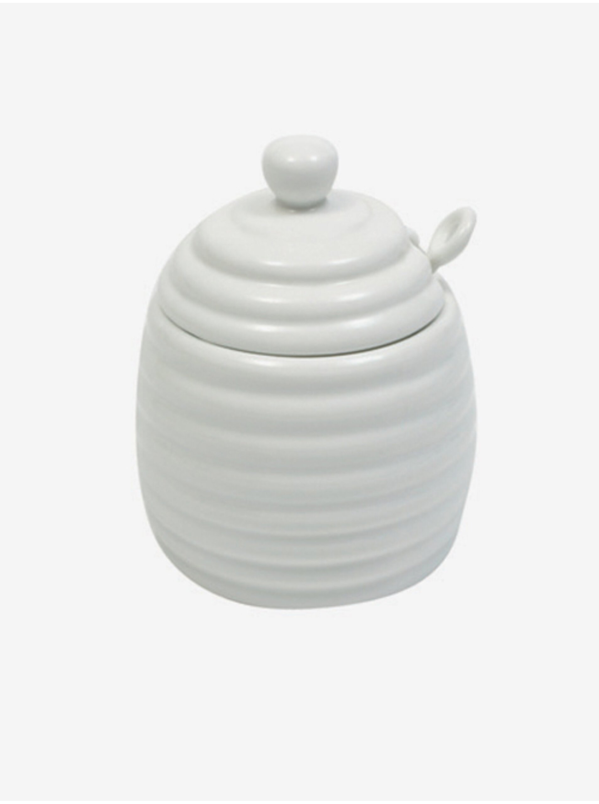 Levně Bílá porcelánová nádoba na med se lžičkou White Basics Maxwell & Williams