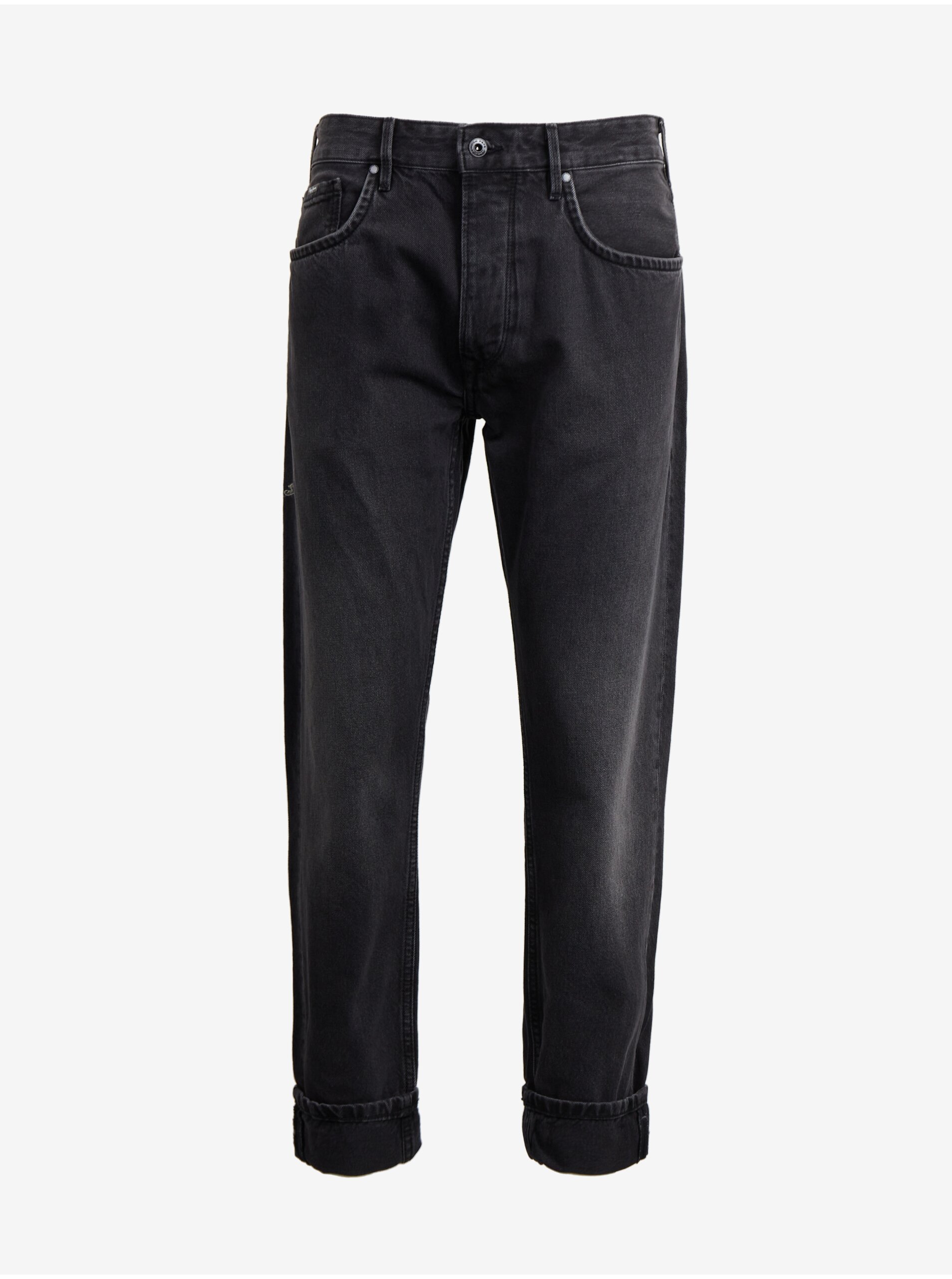 Lacno Čierne pánske straight fit džínsy Pepe Jeans Callen