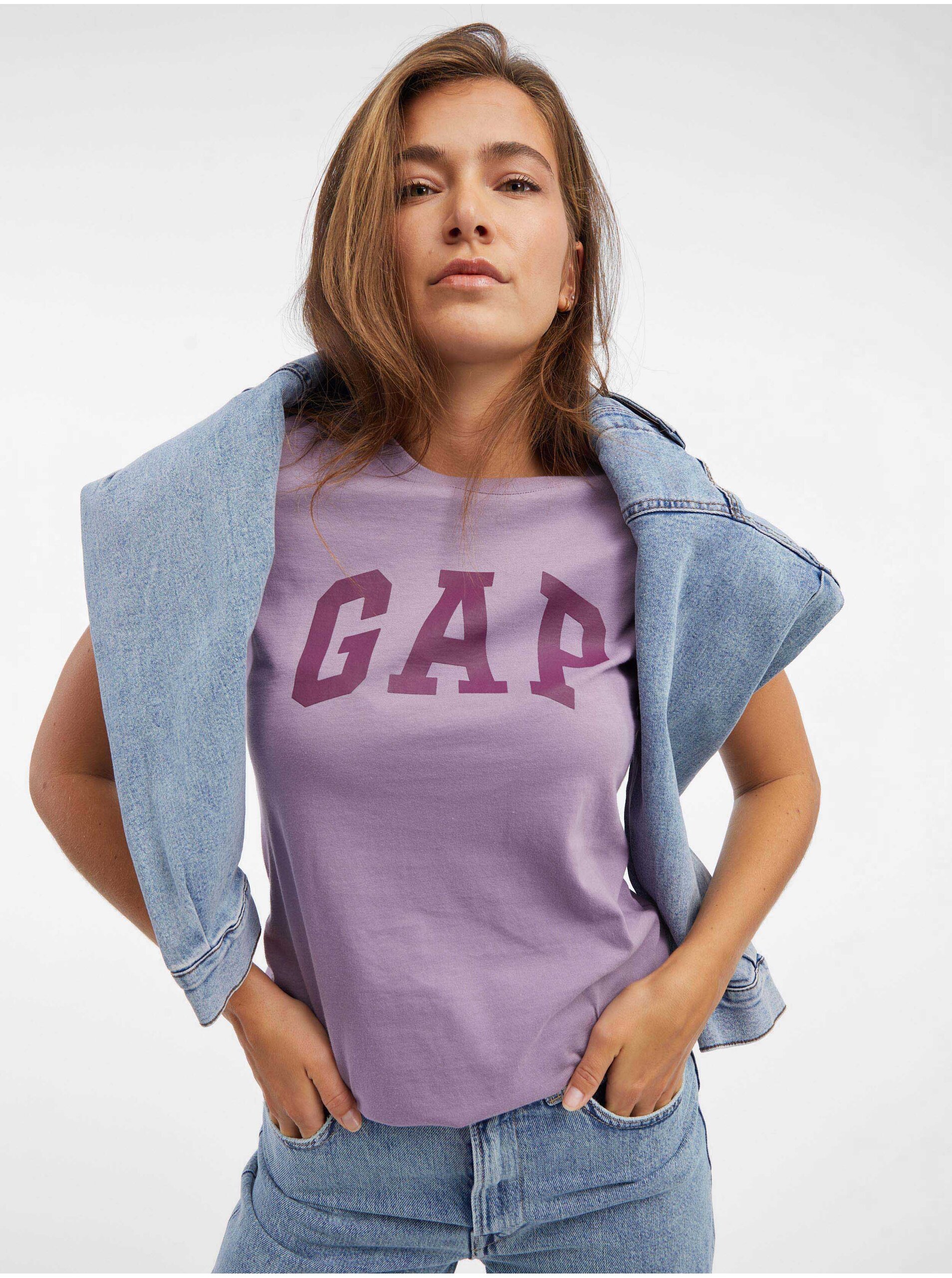 Levně Fialové dámské tričko s logem GAP