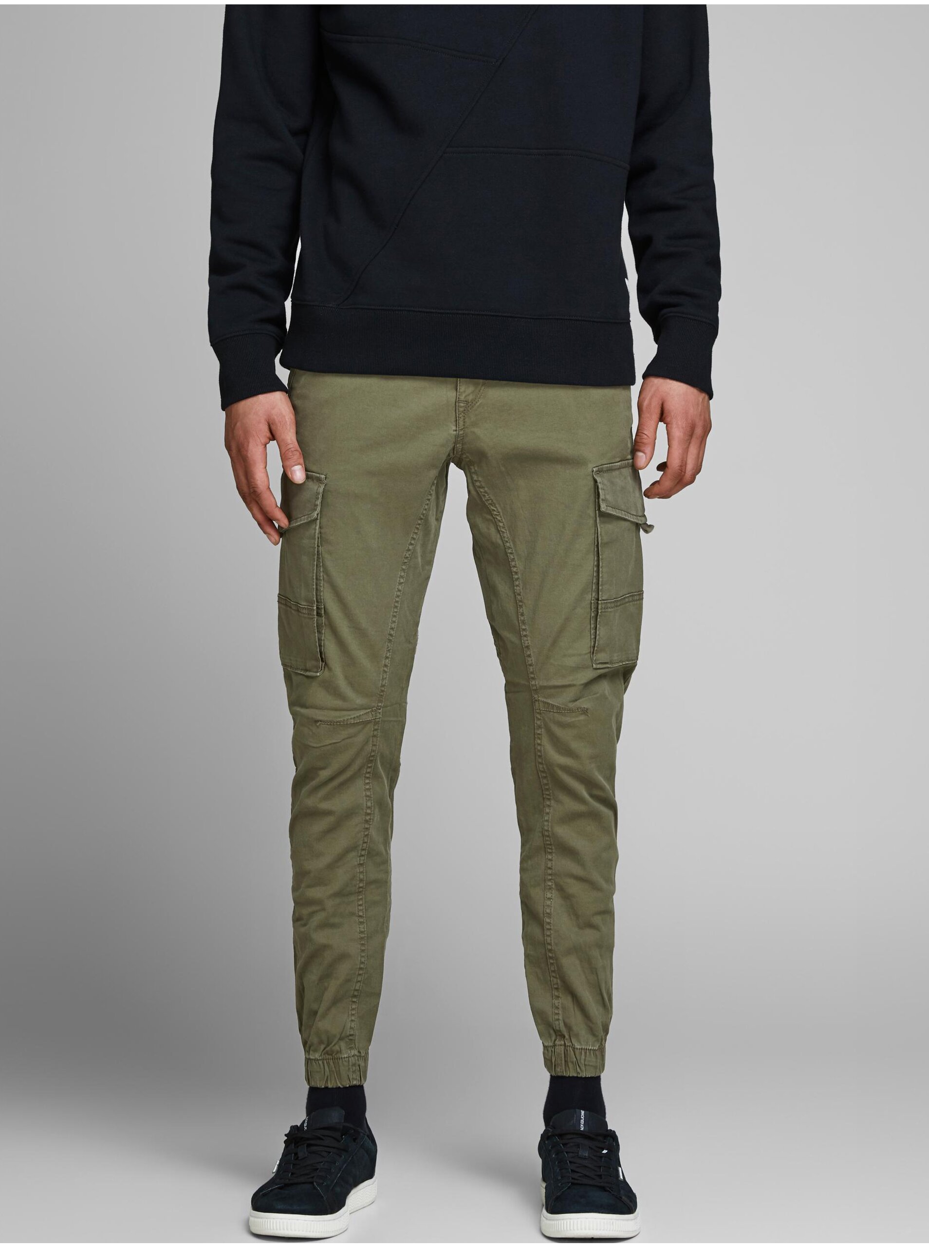 E-shop Zelené pánské kalhoty Jack & Jones Paul