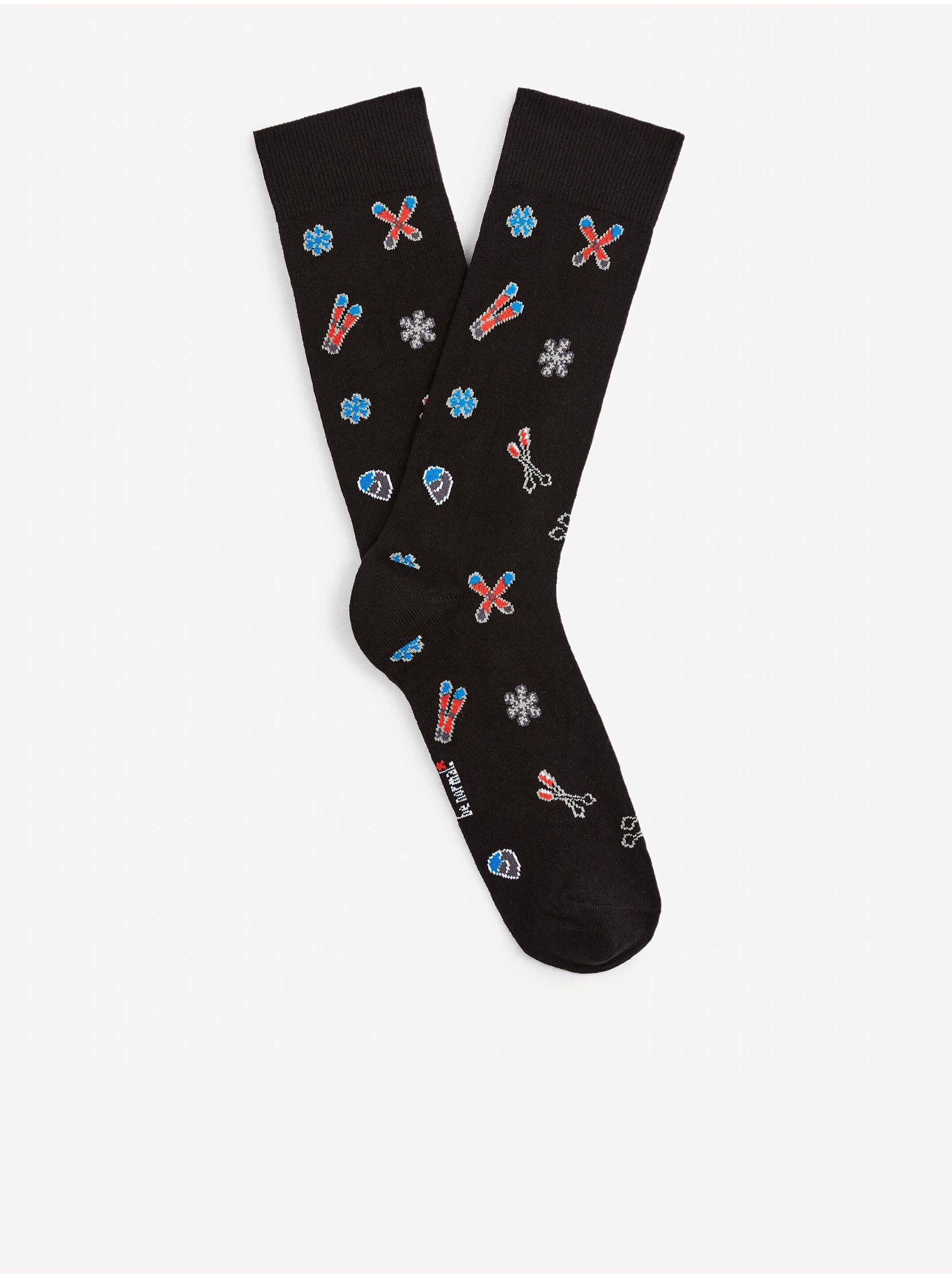 Levně Černé pánské vzorované ponožky Celio Fisoski2