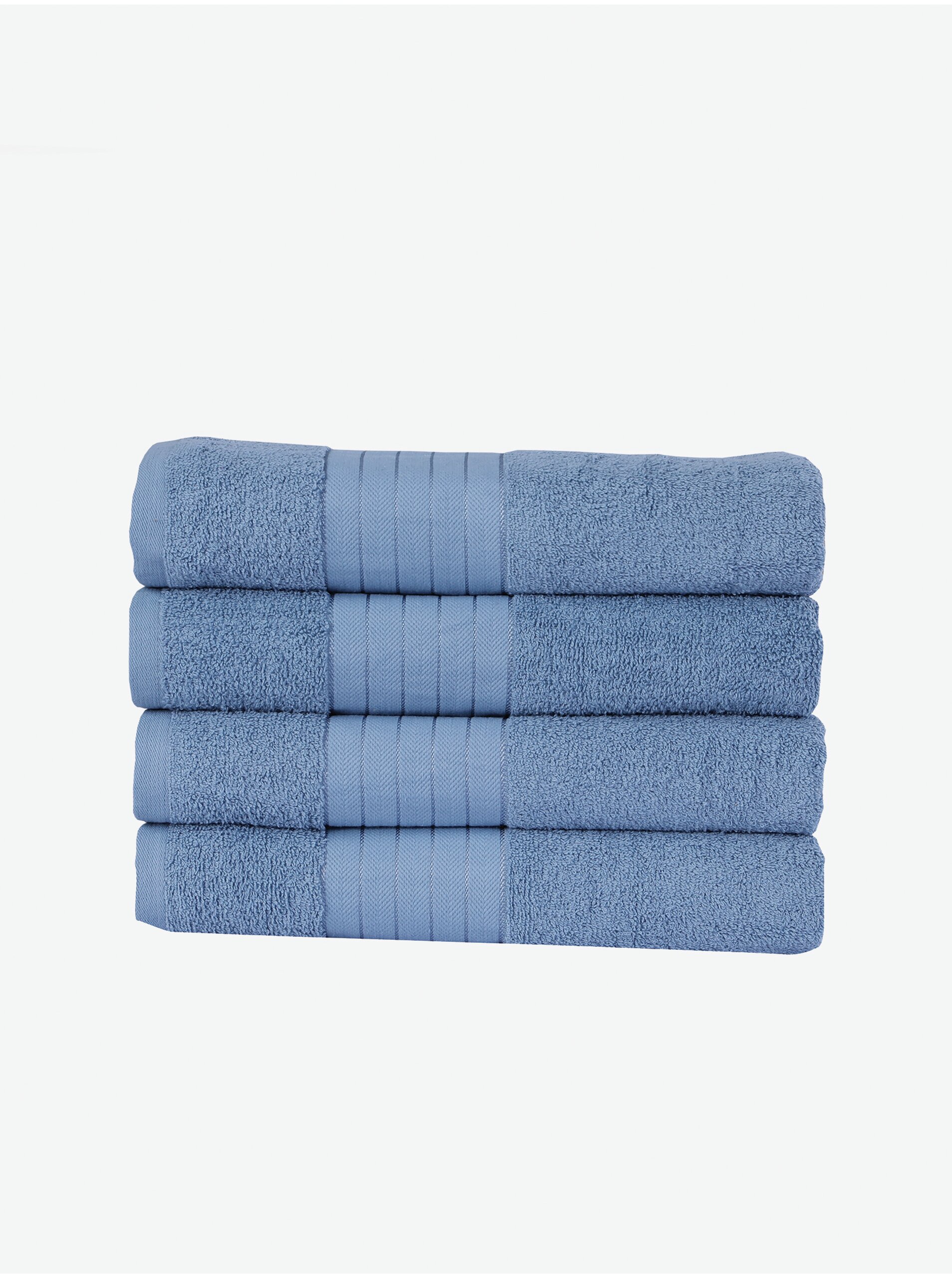 Lacno 50 x 100 cm - Sada štyroch modrých uterákov Good Morning