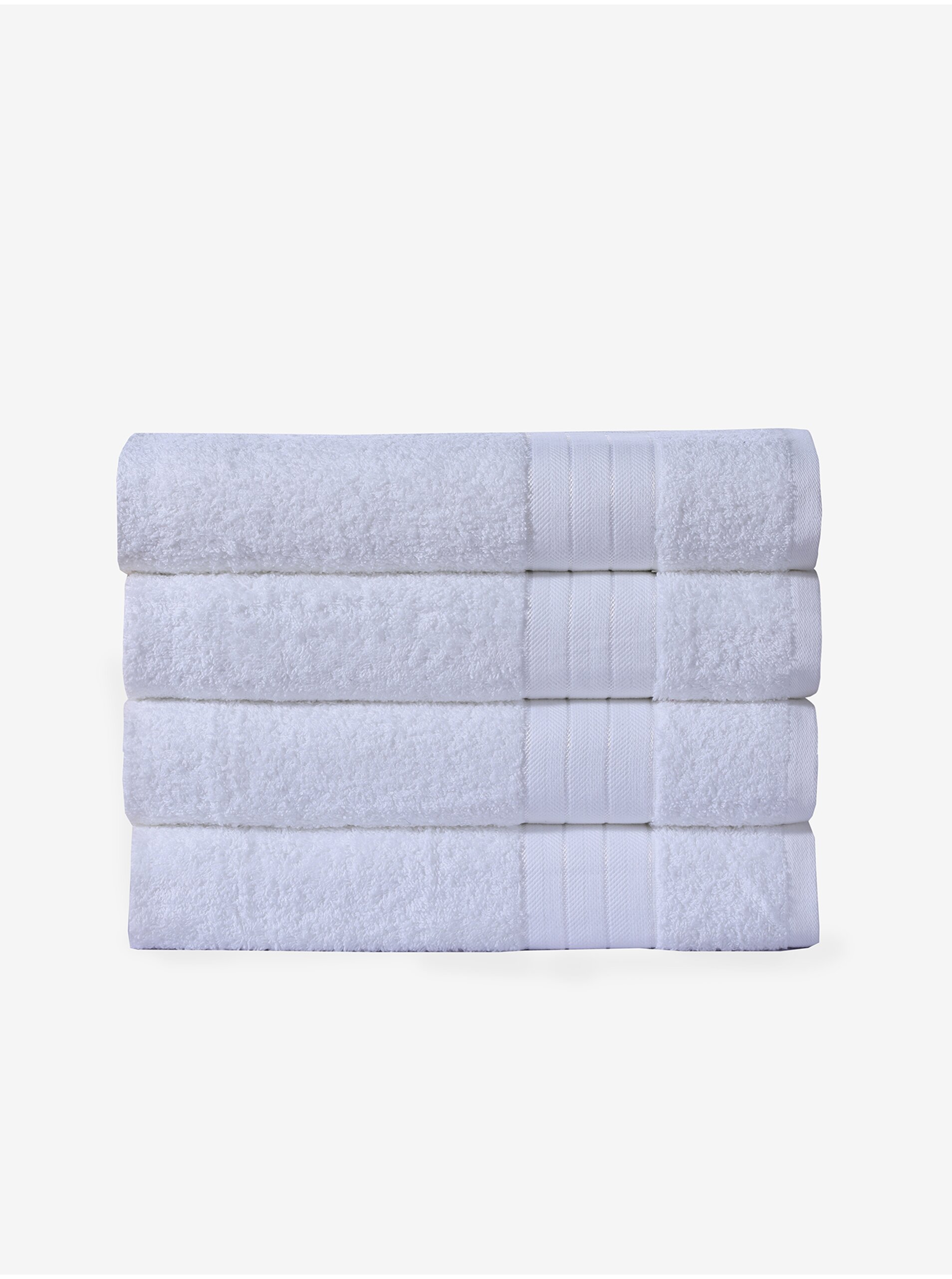 Levně 50 x 100 cm - Sada čtyř bílých ručníků Good Morning