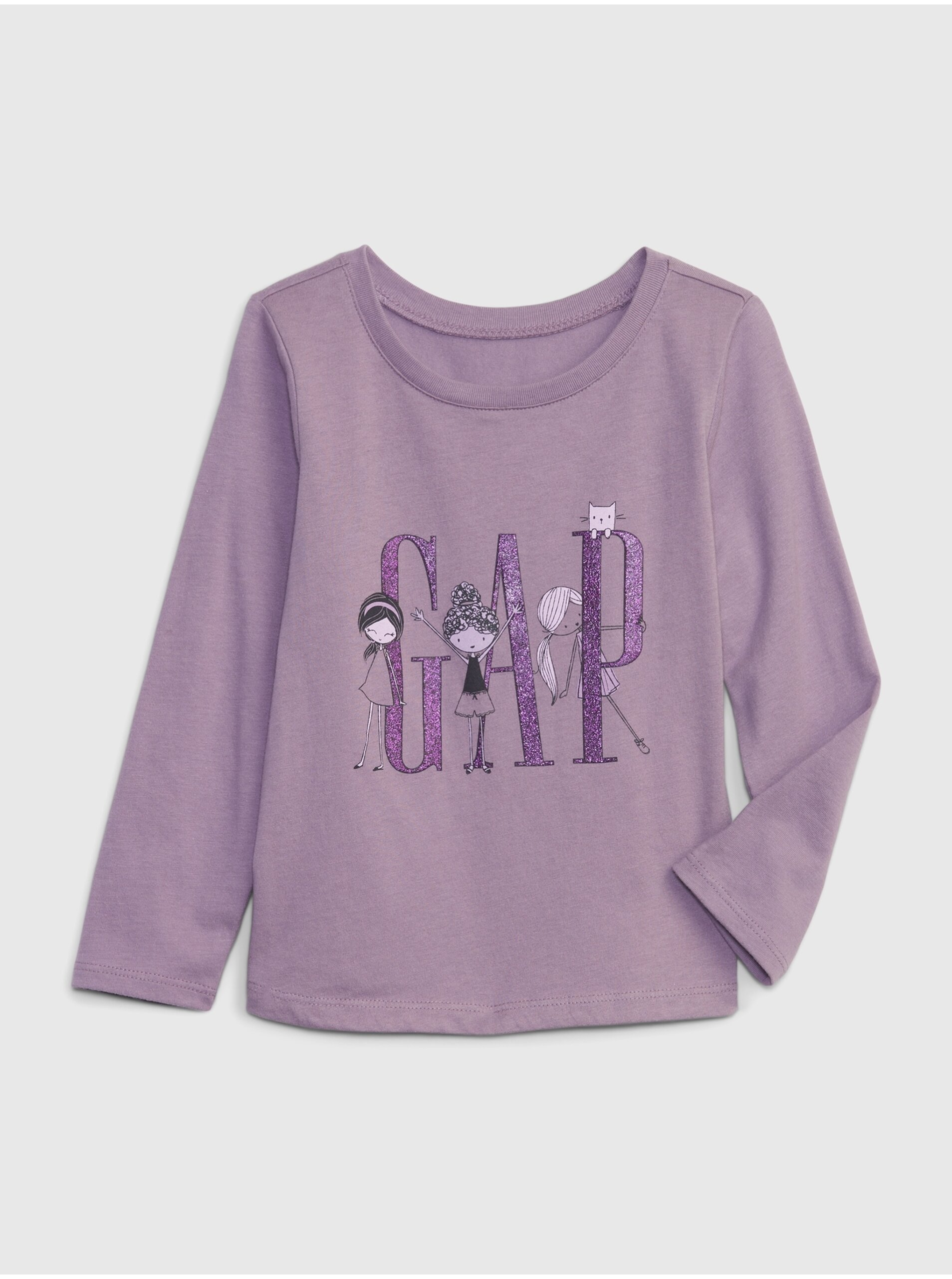E-shop Fialové holčičí tričko s potiskem GAP