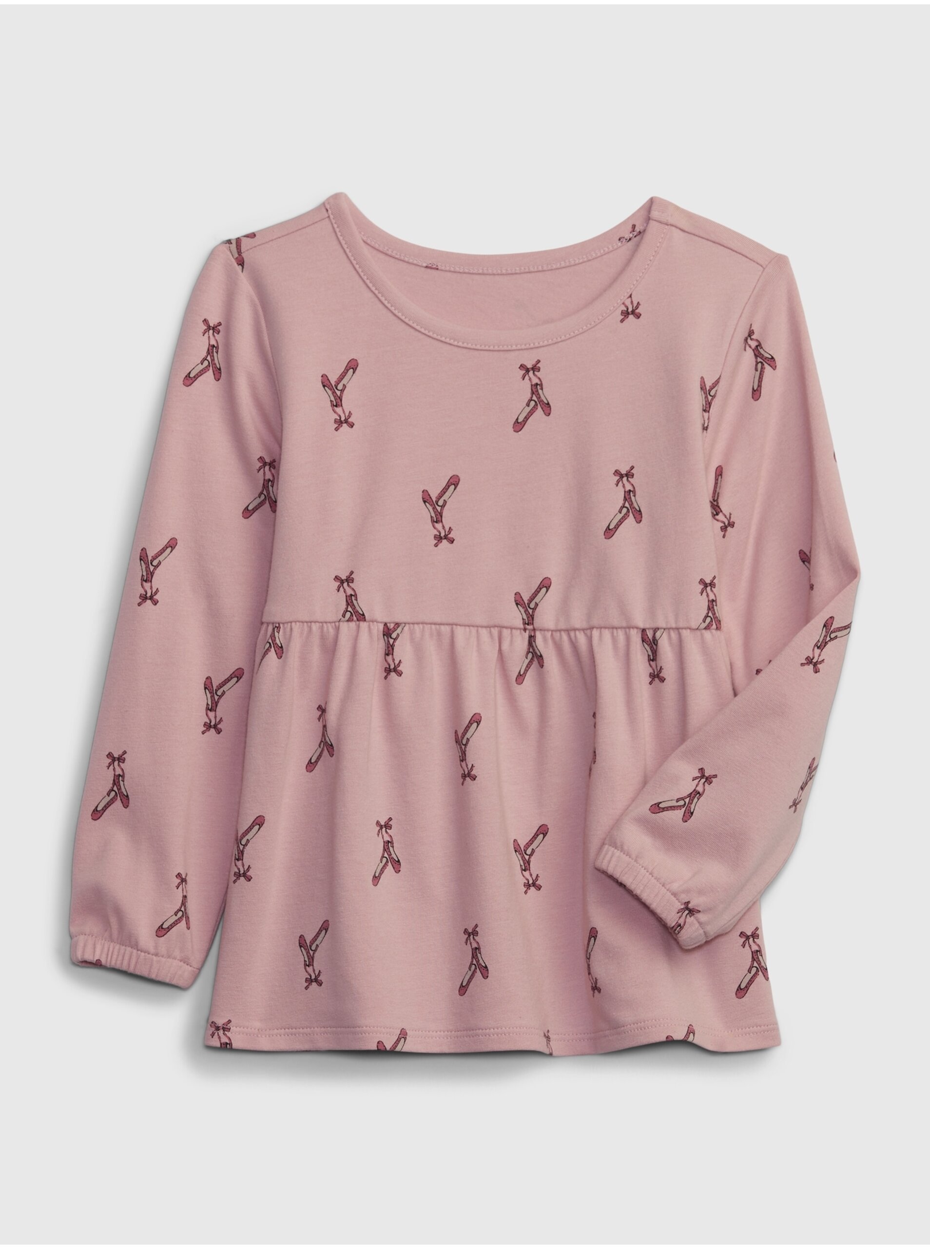 Levně Růžové holčičí vzorované tričko GAP