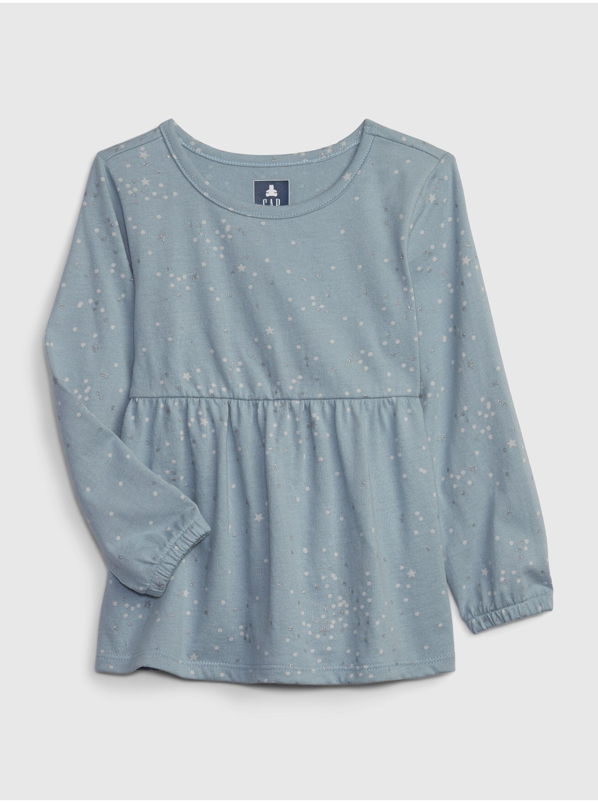 Lacno Svetlomodré dievčenské vzorované tričko GAP