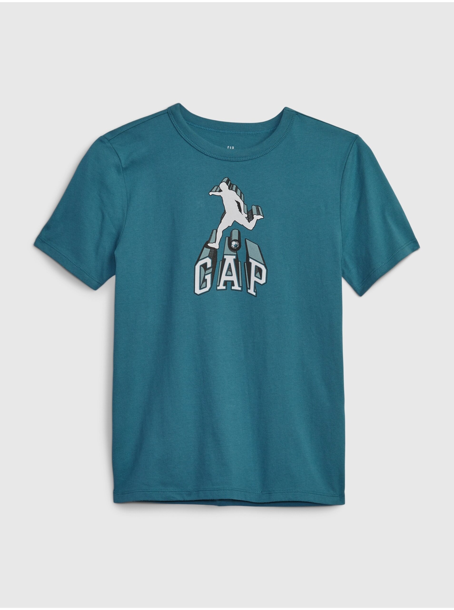 Lacno Modré chlapčenské tričko s potlačou GAP