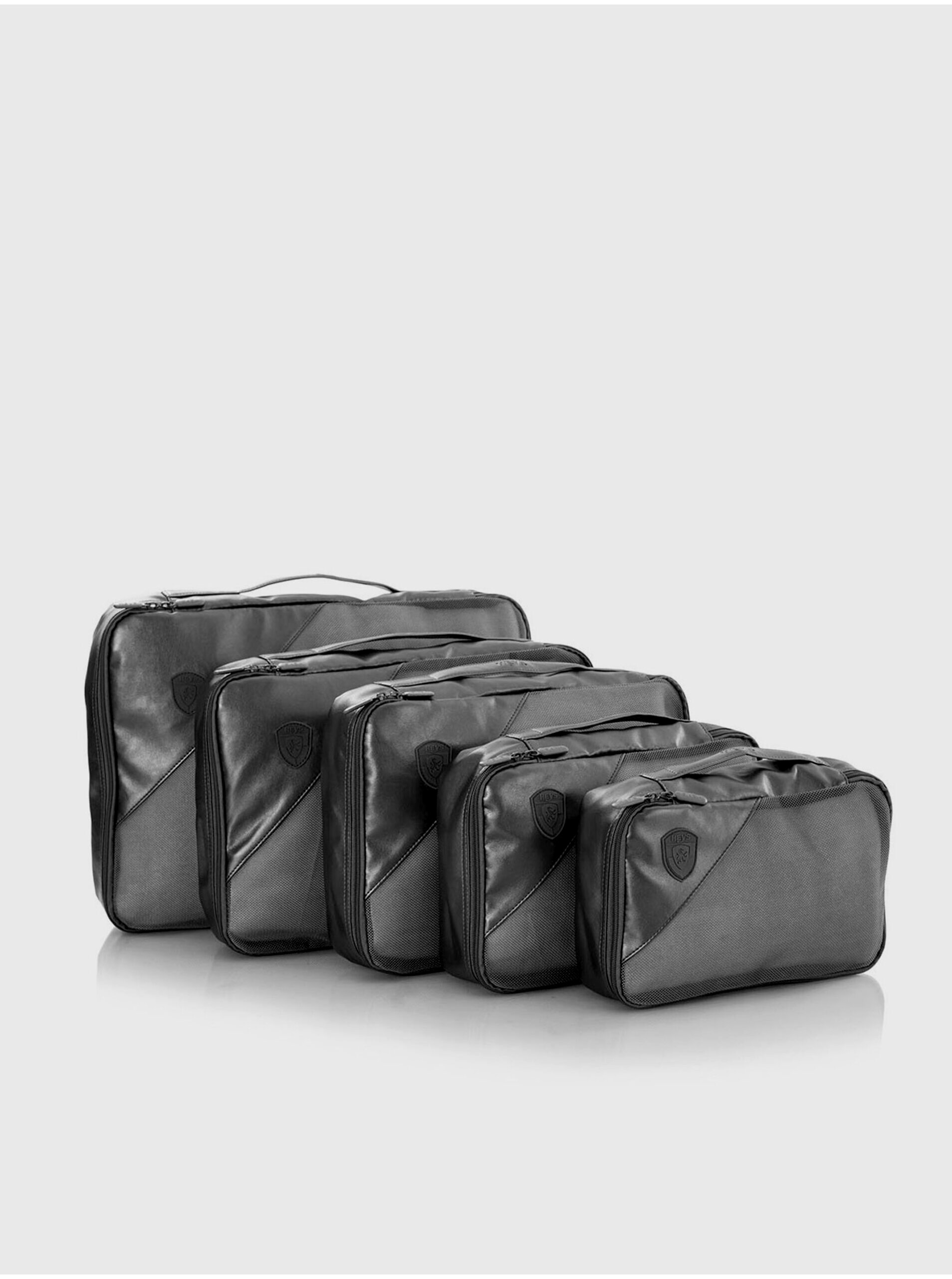 Levně Sada pěti cestovních taštiček v šedé barvě Heys Metallic Packing Cube 5pc
