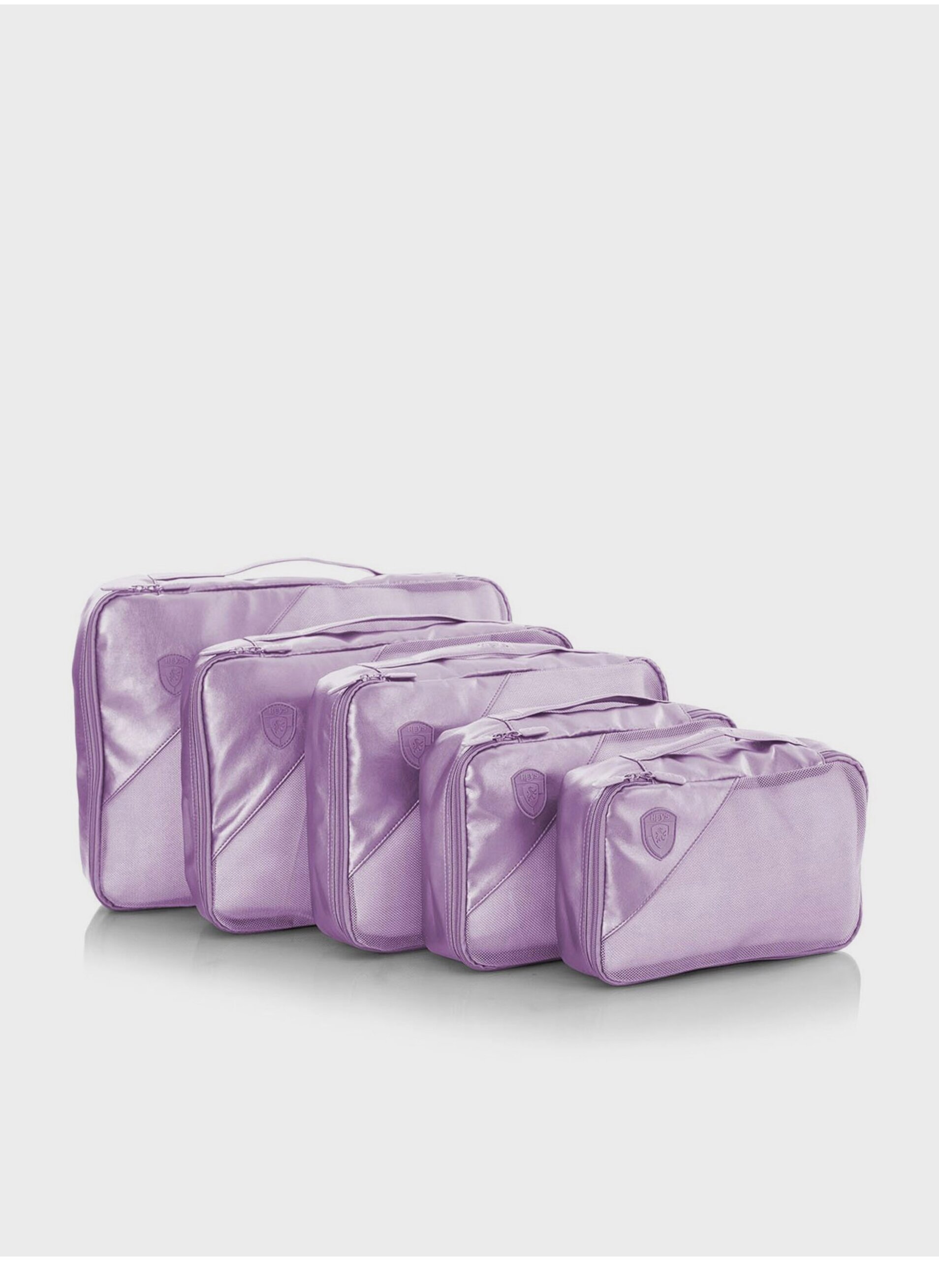 Levně Sada pěti cestovních taštiček ve světle fialové barvě Heys Metallic Packing Cube 5pc