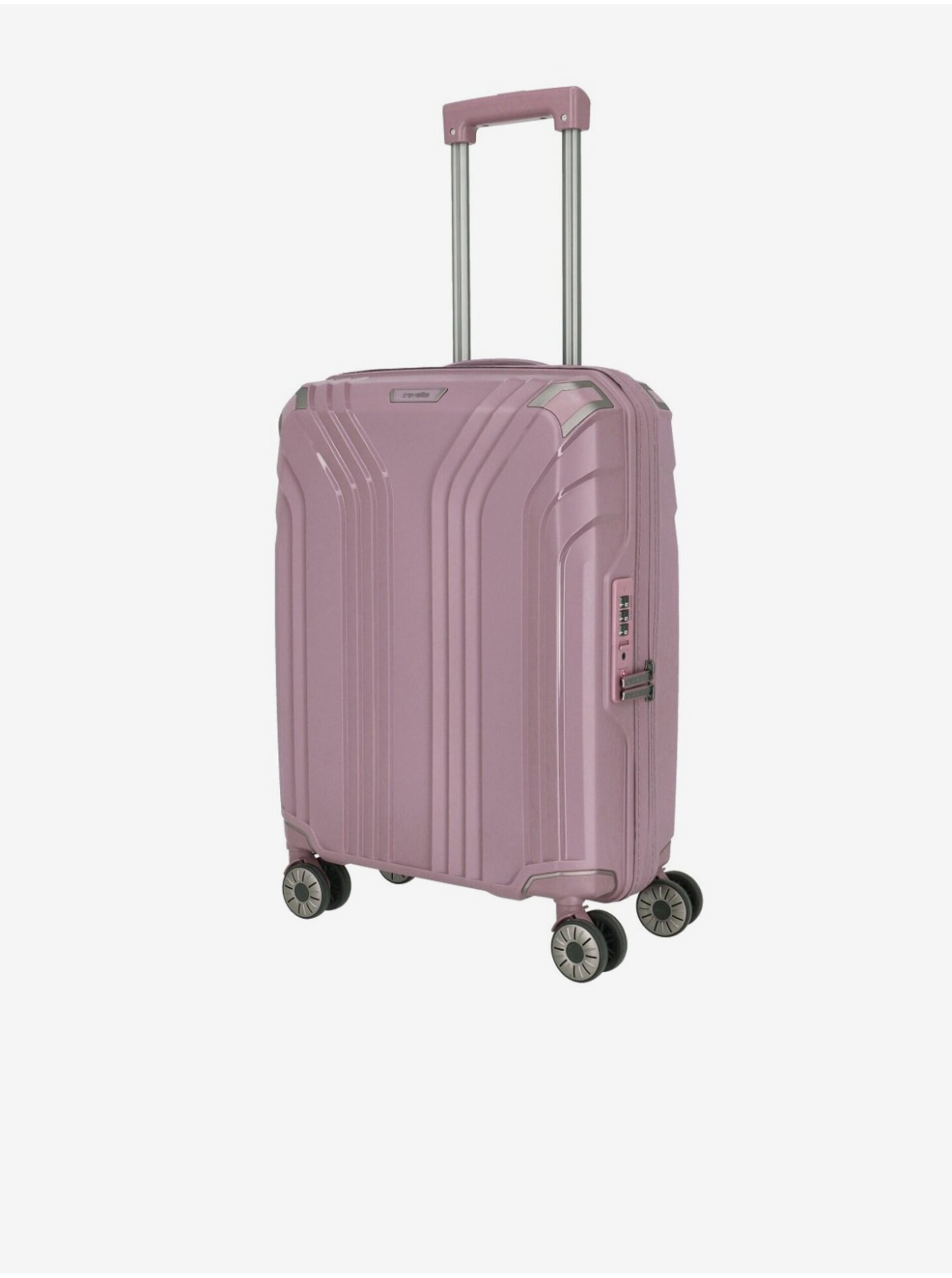 Levně Růžový dámský cestovní kufr Travelite Elvaa 4w S Rosé