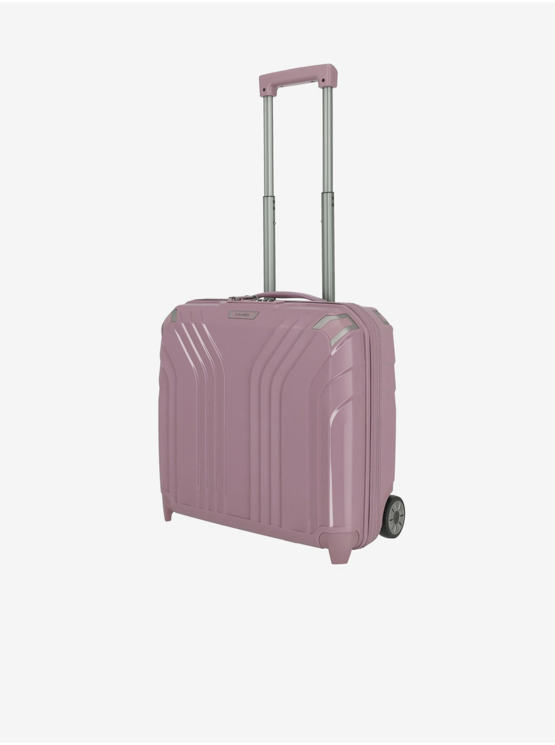Levně Růžový dámský cestovní kufr Travelite Elvaa 2w Business wheeler Rosé