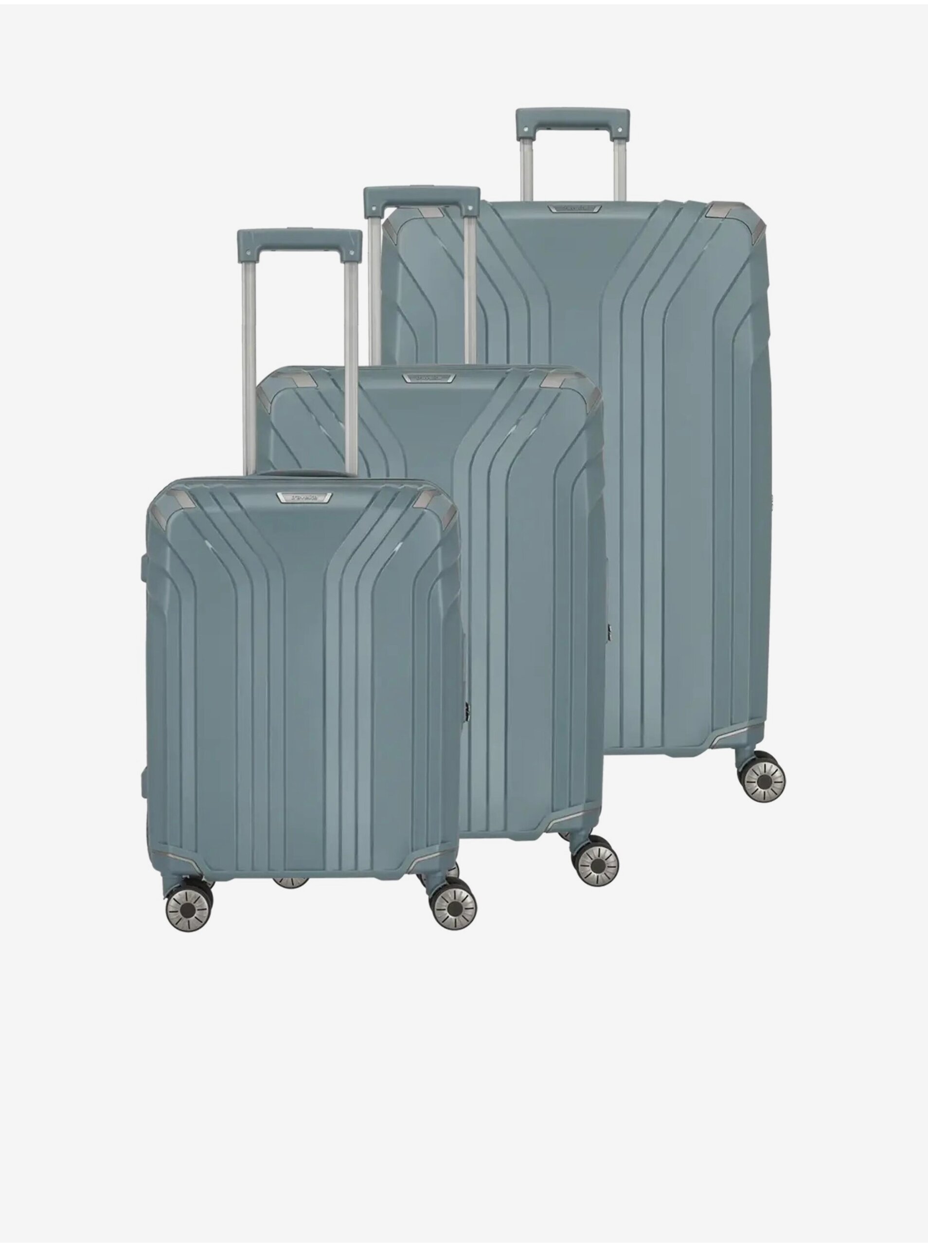 Levně Sada tří cestovních kufrů v šedomodré barvě Travelite Elvaa 4w S,M,L