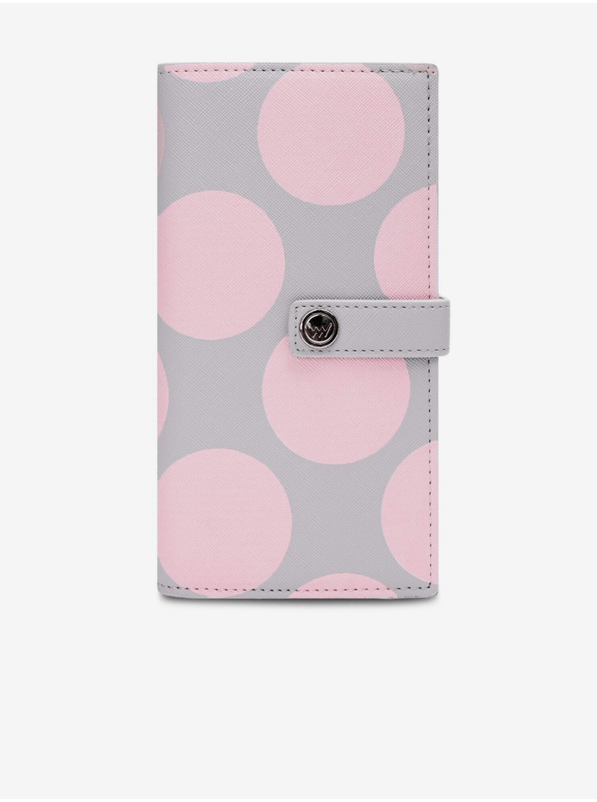 E-shop Šedo-ružová dámska bodkovaná peňaženka VUCH Mora