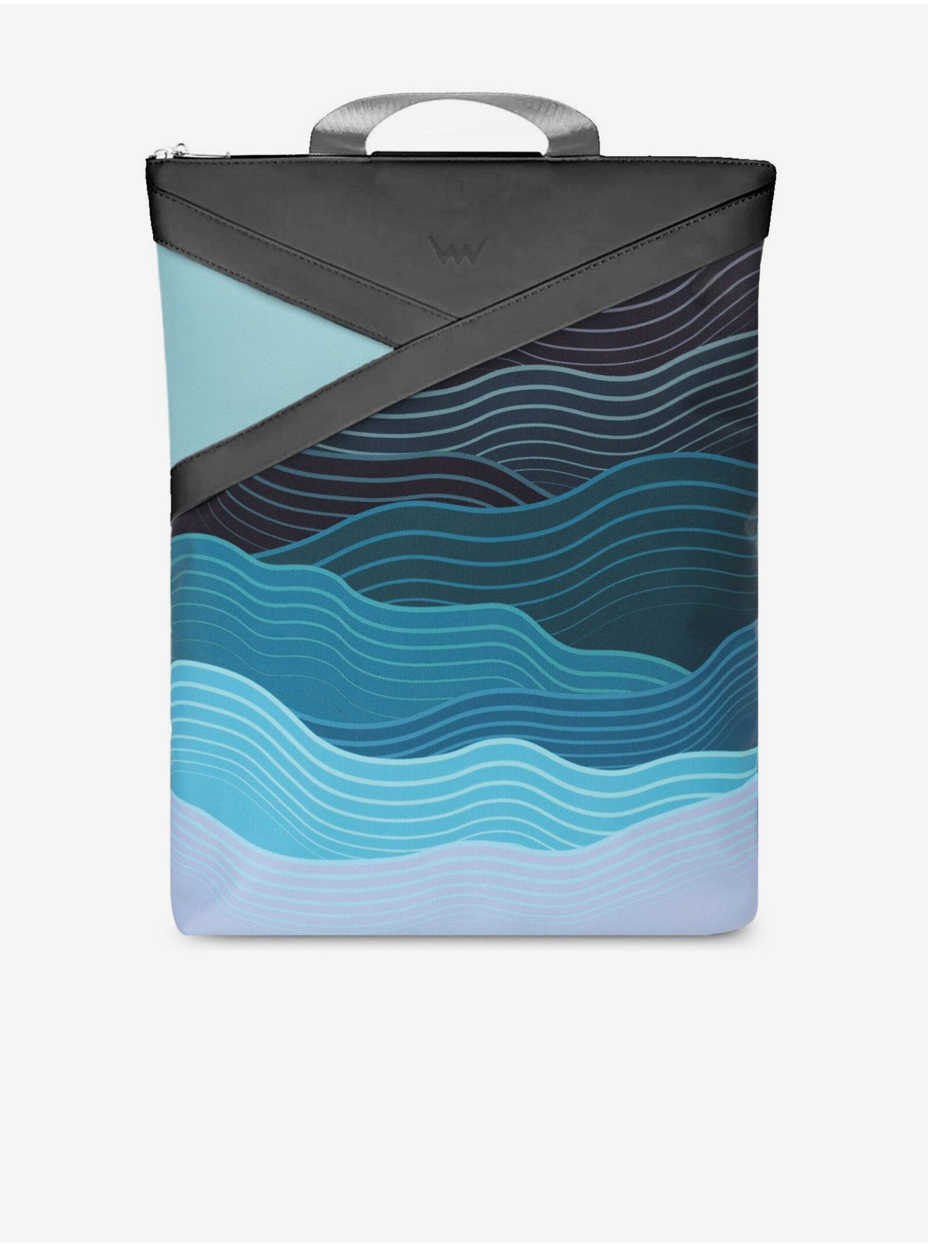 Levně Šedo-tyrkysový dámský vzorovaný batoh VUCH Tiara Design Ocean