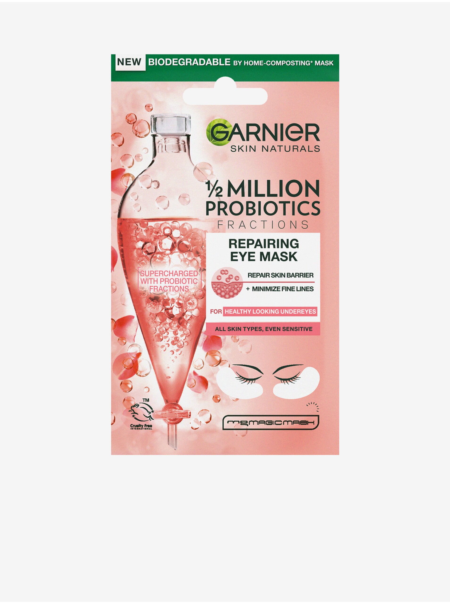 Levně Regenerační oční textilní maska s probiotickými frakcemi Garnier Skin Naturals (6 g)