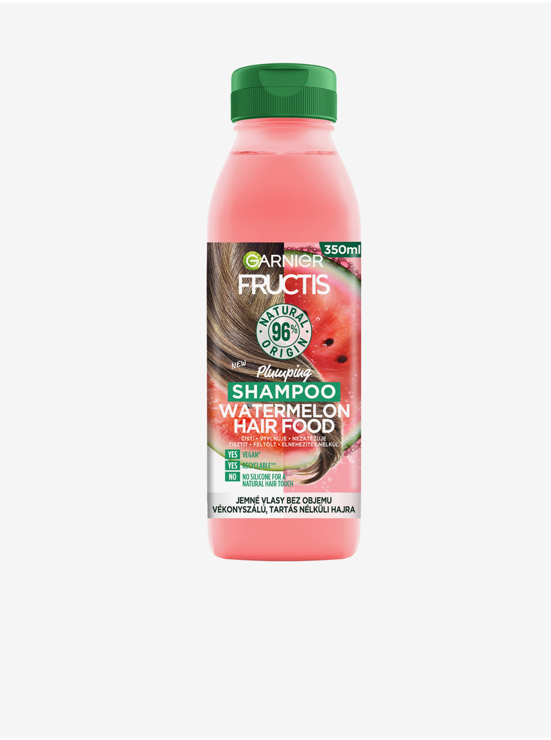 Levně Šampon pro jemné a zplihlé vlasy Garnier Fructis Watermelon Hair Food (350 ml)