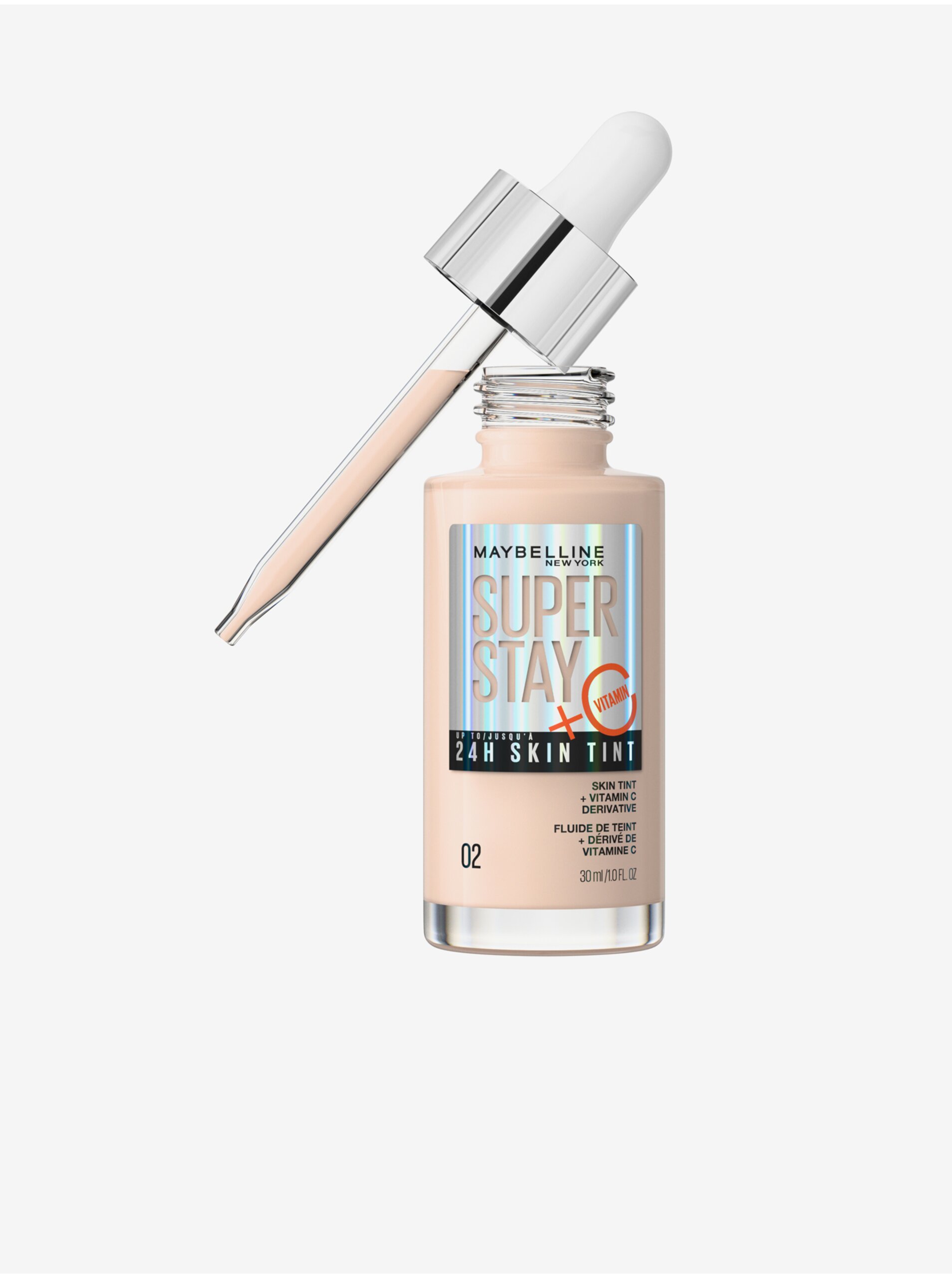 Levně Sérum pro sjednocení barevného tónu pleti Maybelline New York SuperStay Vitamin C Skin Tint 02 (30 ml)