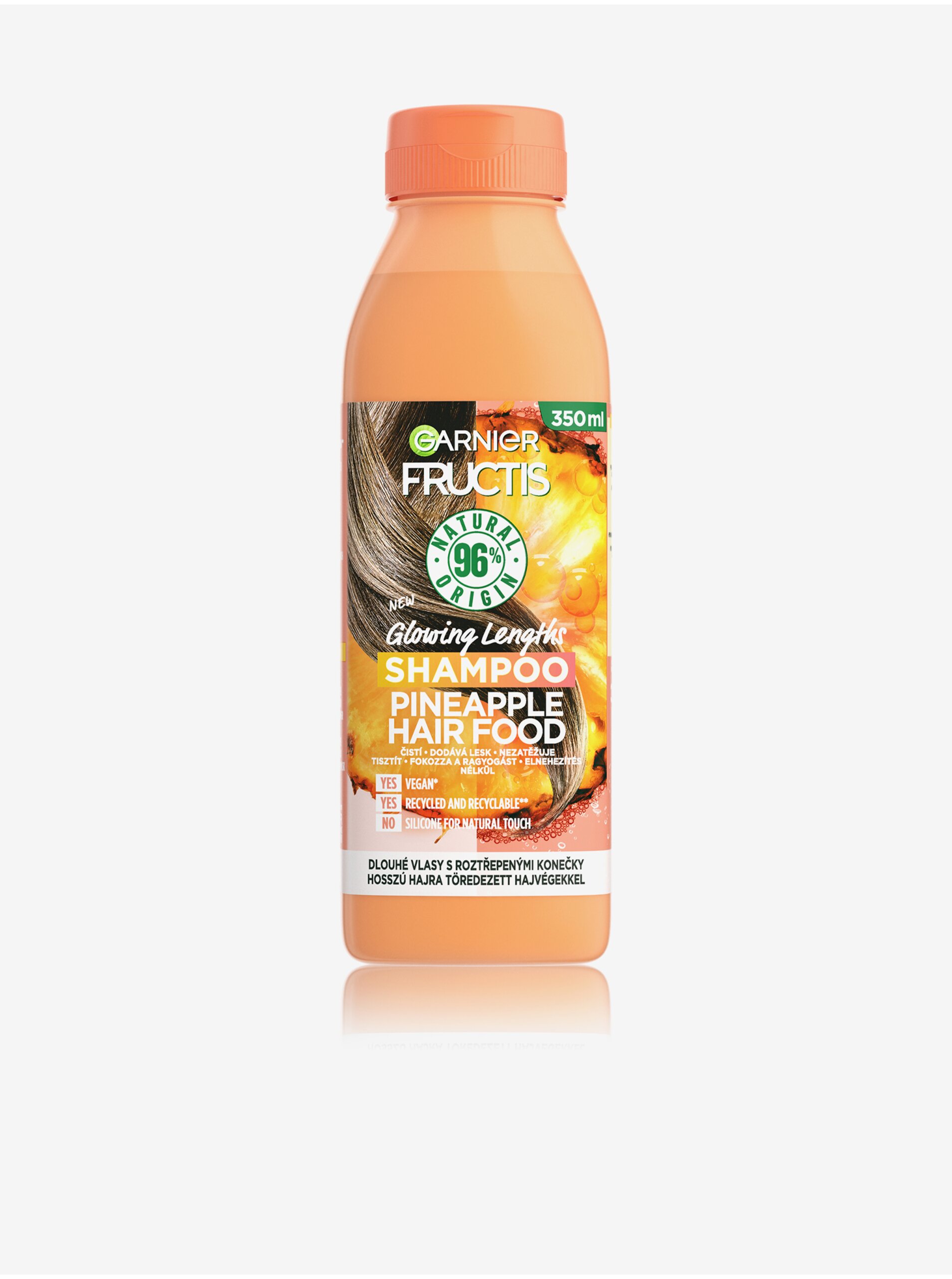 Levně Rozjasňující šampon pro dlouhé vlasy Garnier Fructis Hair Food Pineapple (350 ml)