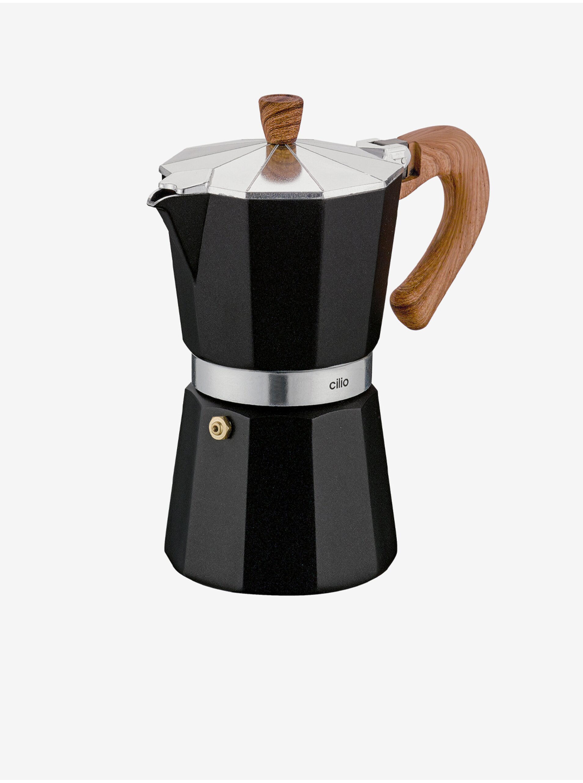 Lacno Čierny moka kávovar/espressovač Classico Natura na 6 šálok Cilio