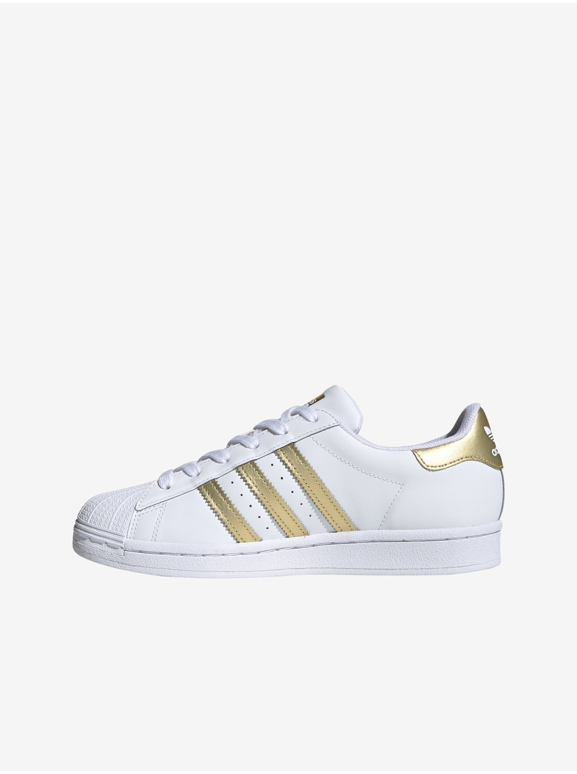 Lacno Zlato-biele dámske kožené tenisky adidas Originals Superstar