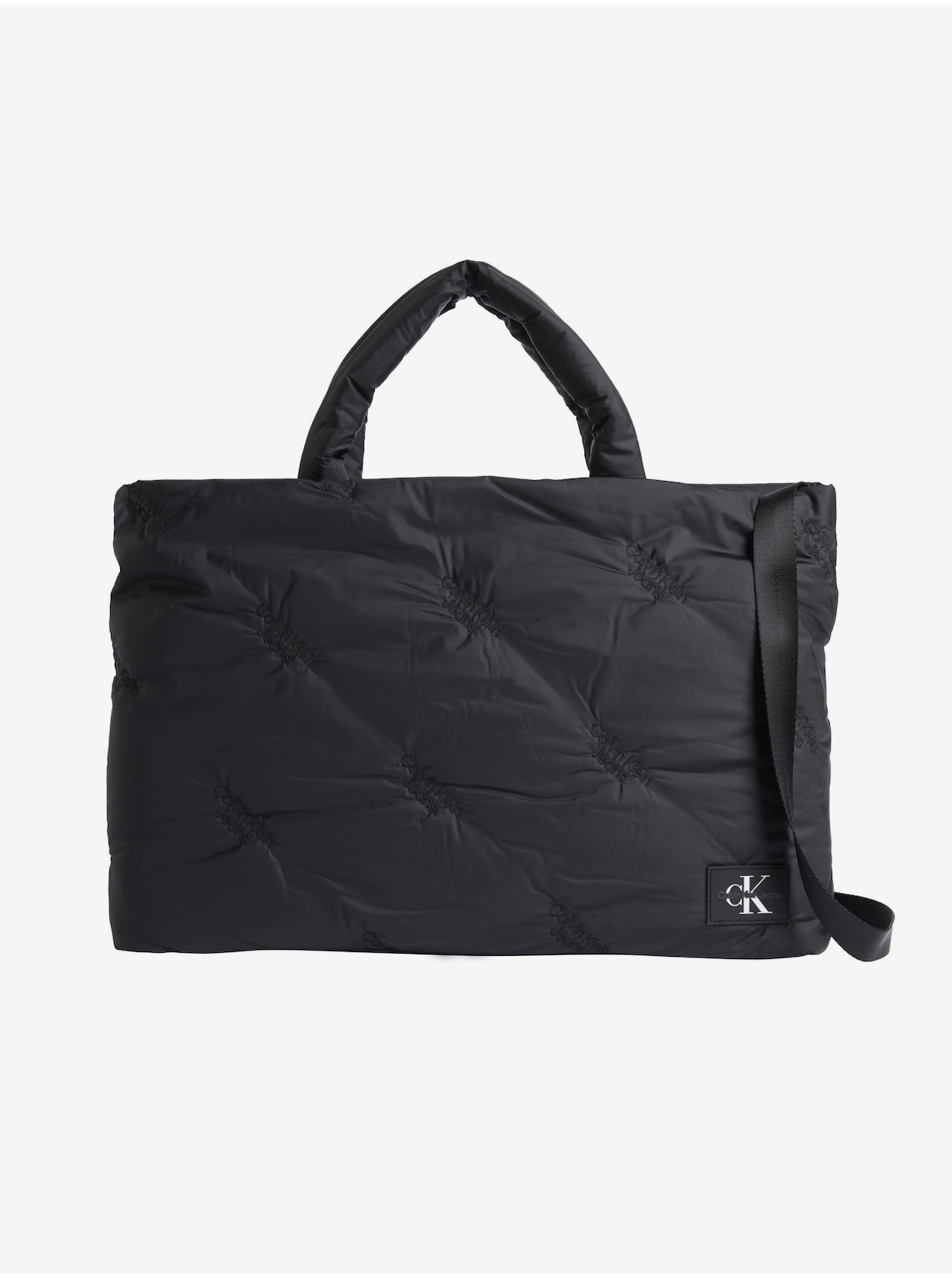 E-shop Černá dámská velká textilní taška Calvin Klein Jeans Puffy Aop Tote