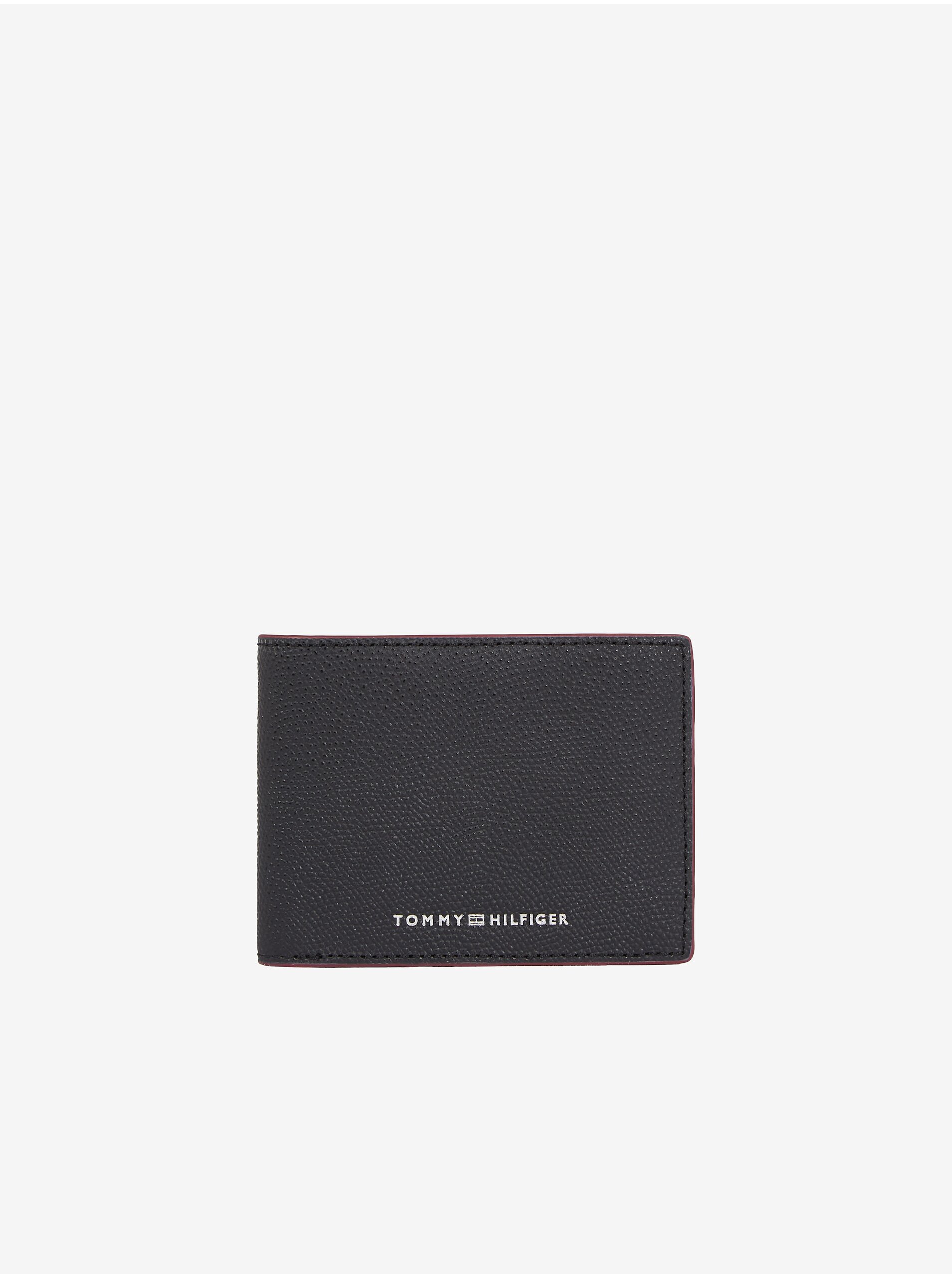 Levně Černá pánská kožená peněženka Tommy Hilfiger