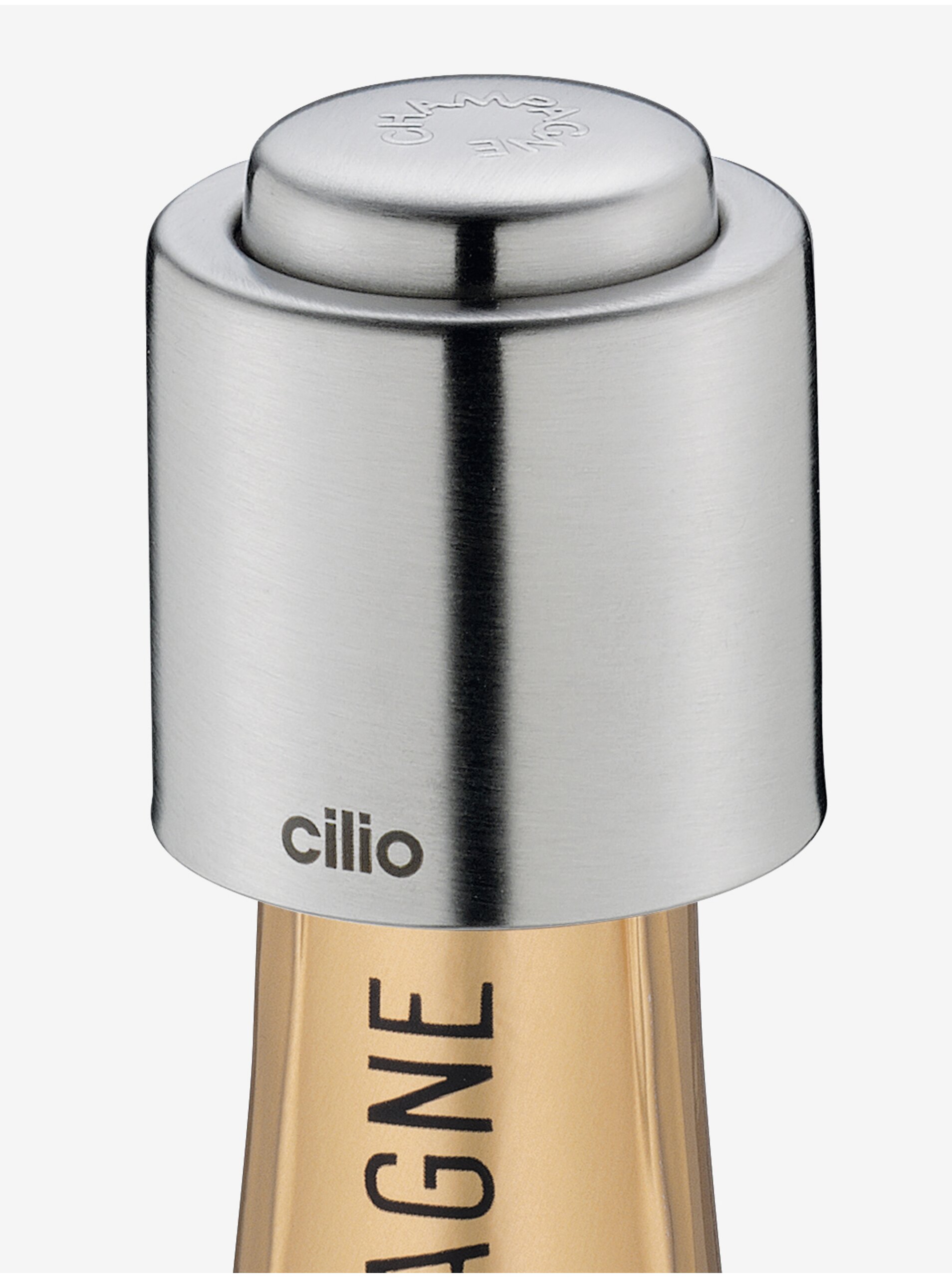 Levně Nerezový uzávěr na lahev/šampaňské Cilio