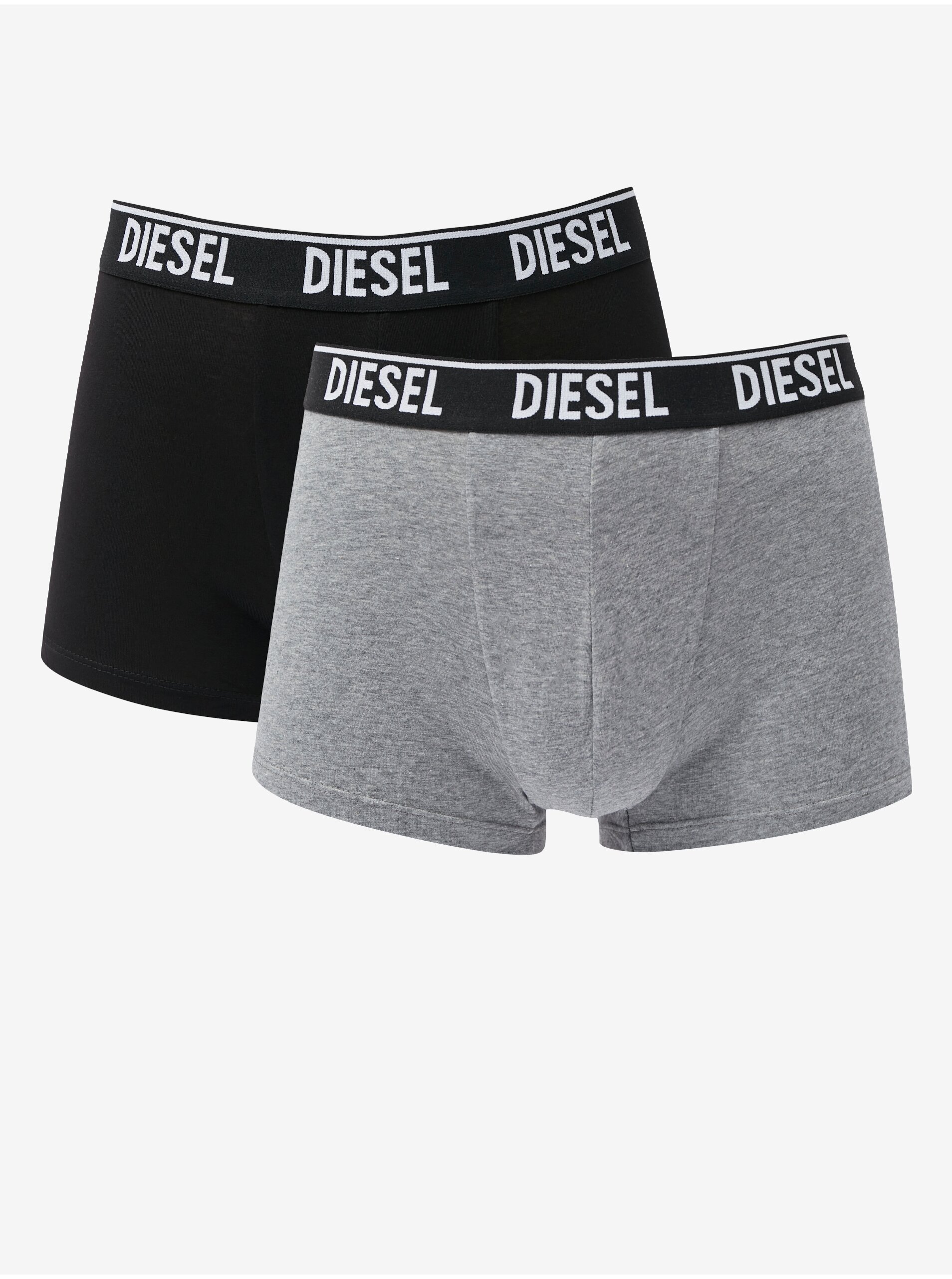 Lacno Súprava dvoch pánskych boxeriek v šedej a čiernej farbe Diesel