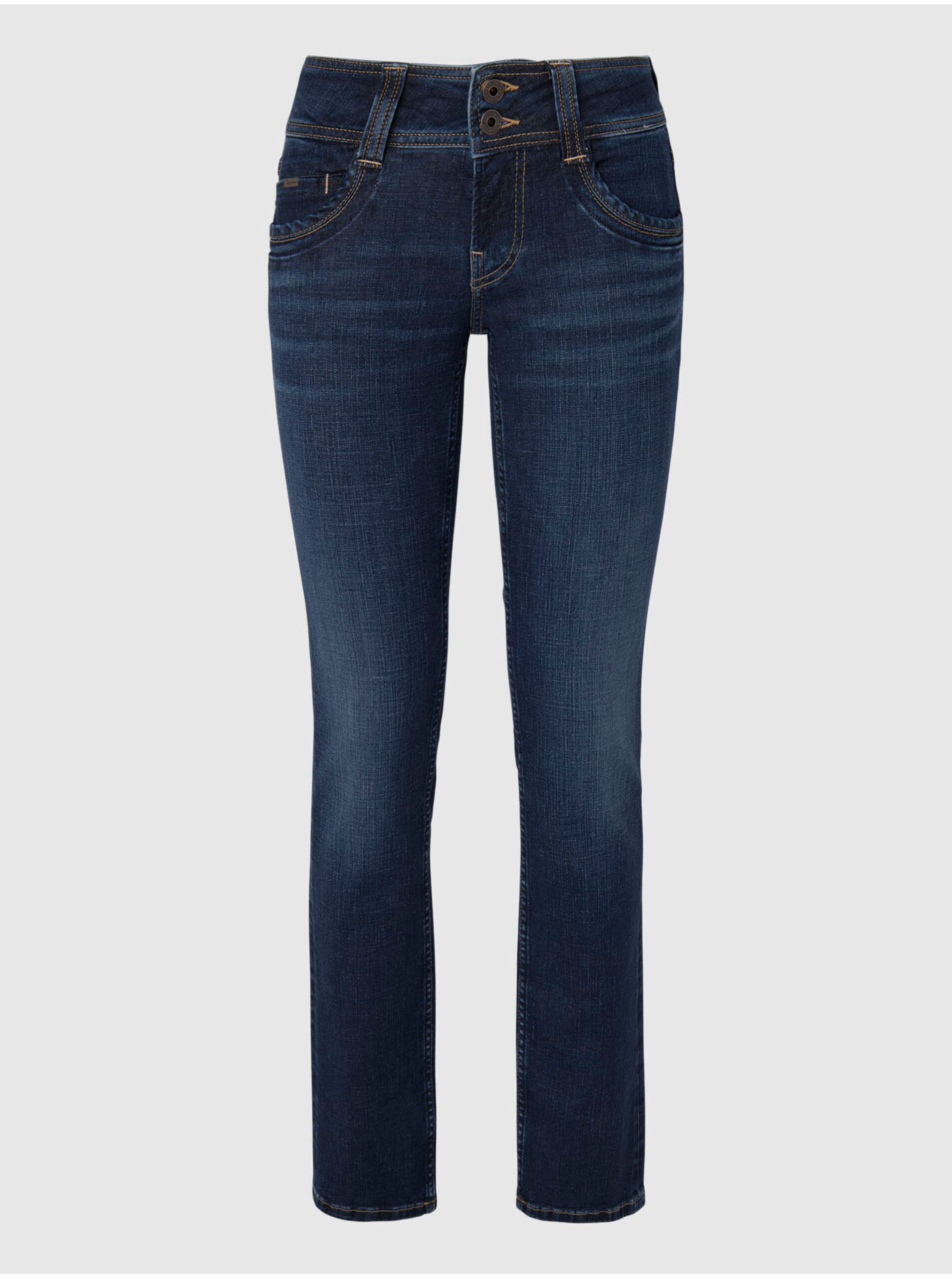 E-shop Tmavě modré dámské slim fit džíny Pepe Jeans