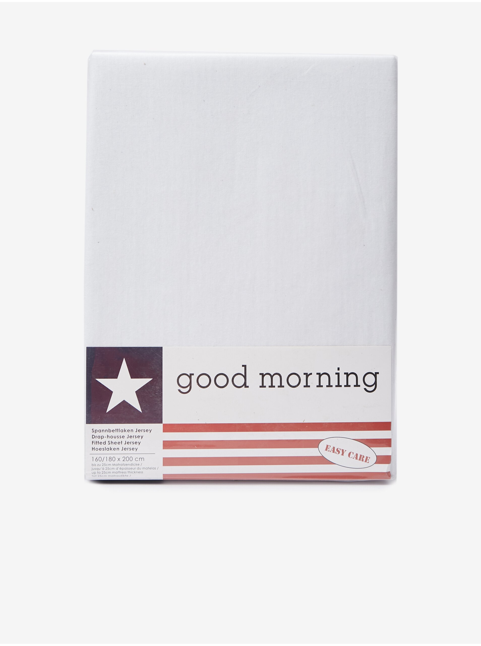 E-shop 160/180 x 200 cm - Biele elastické džersejové prestieradlo Good Morning