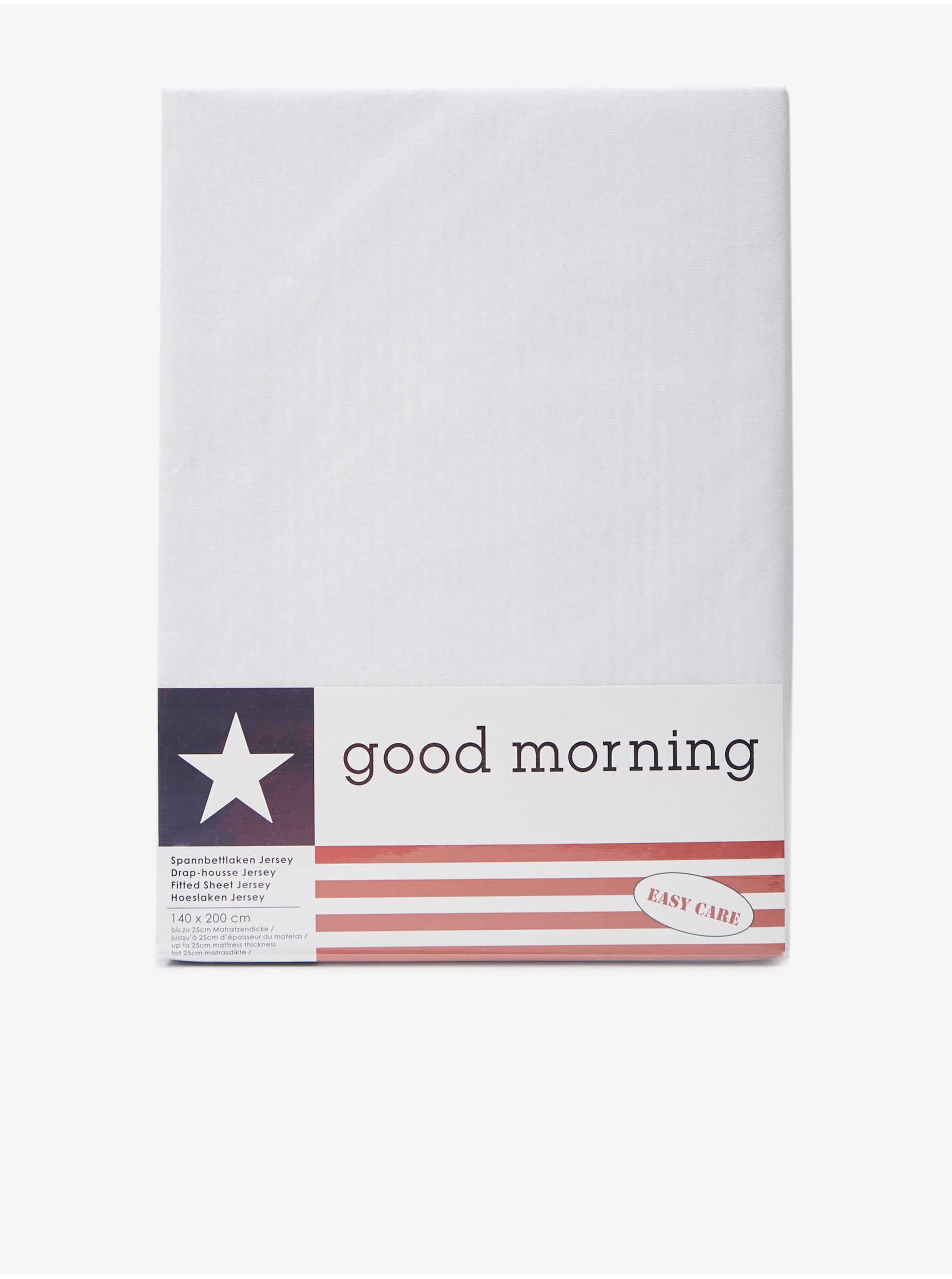 Levně 140 x 200 cm - Bílé elastické žerzejové prostěradlo Good Morning
