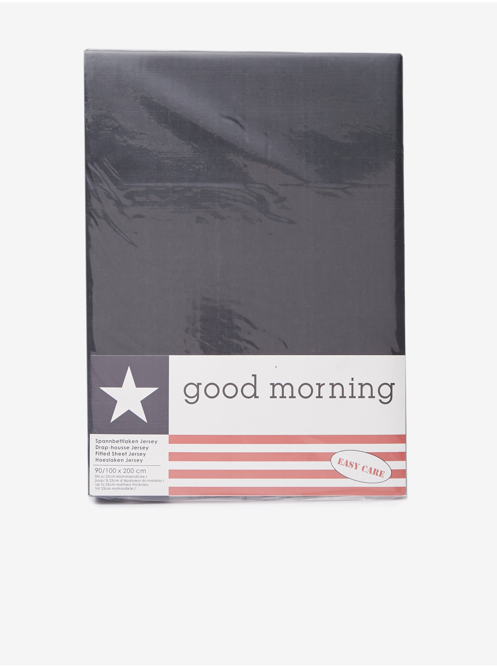 Levně 80/90/100 x 200 cm - Černé elastické žerzejové prostěradlo Good Morning