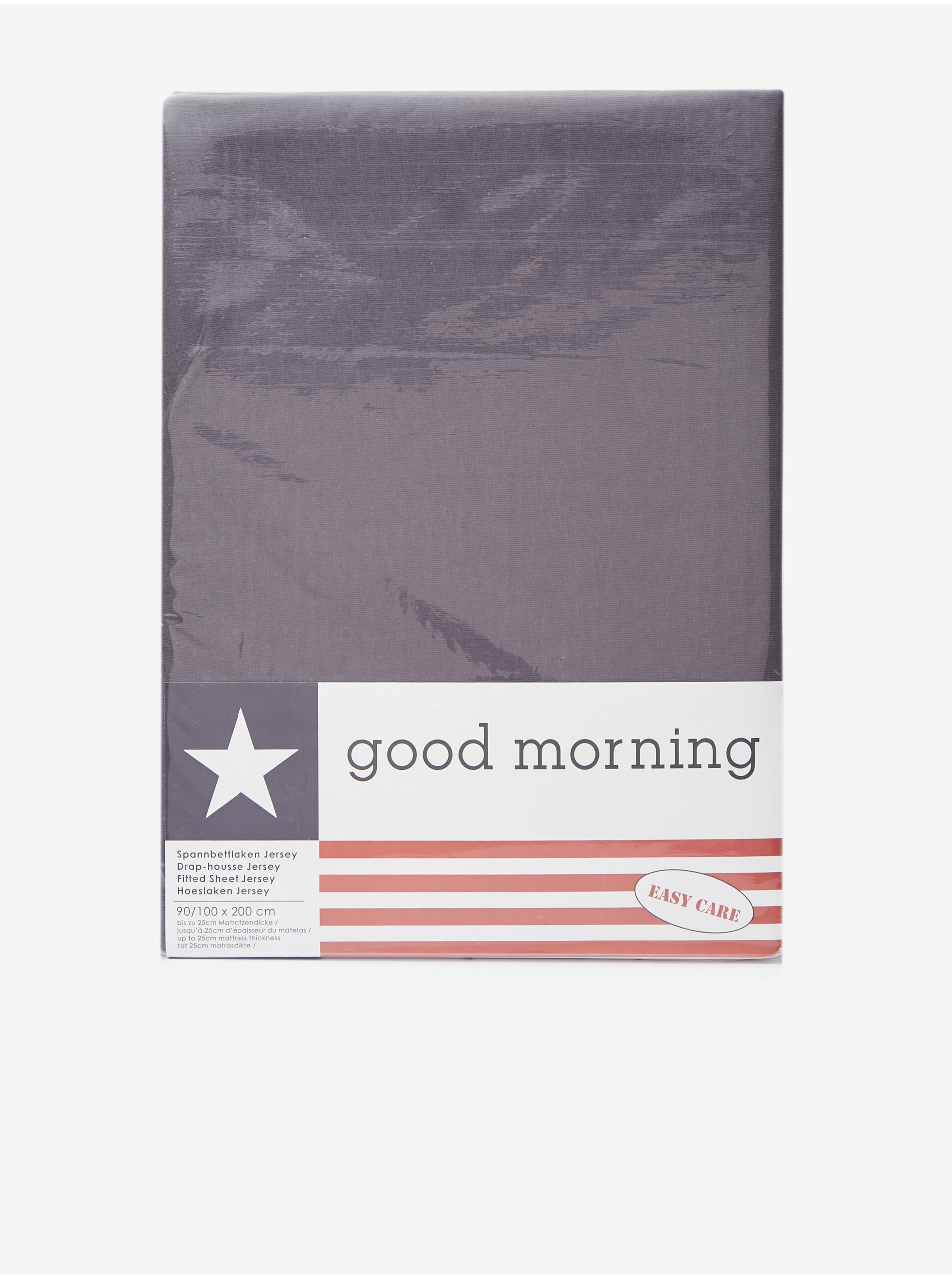 E-shop 80/90/100 x 200 cm - Tmavě šedé elastické žerzejové prostěradlo Good Morning