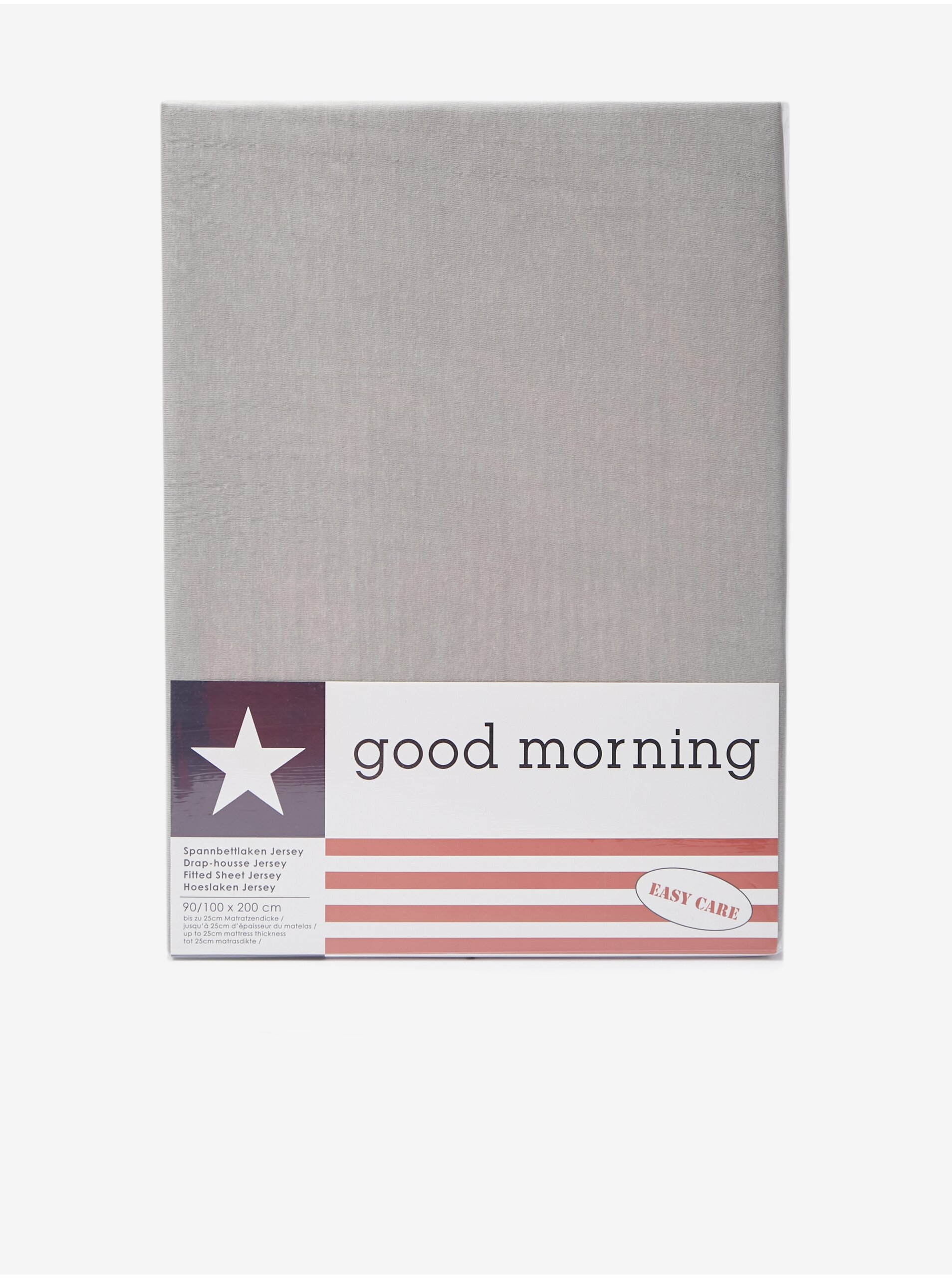Levně 80/90/100 x 200 cm - Světle šedé elastické žerzejové prostěradlo Good Morning