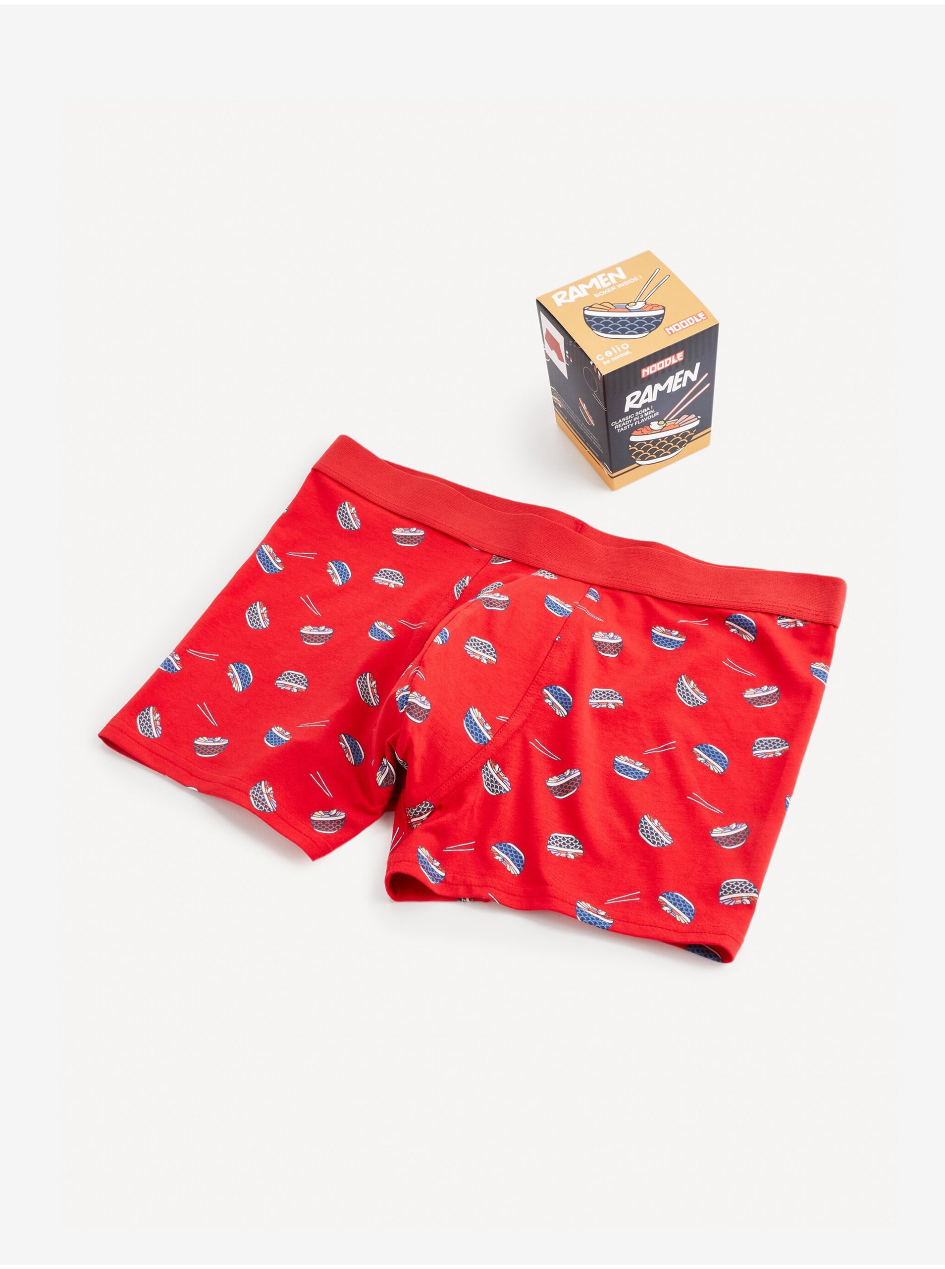 E-shop Červené pánske vzorované boxerky Celio Ramen