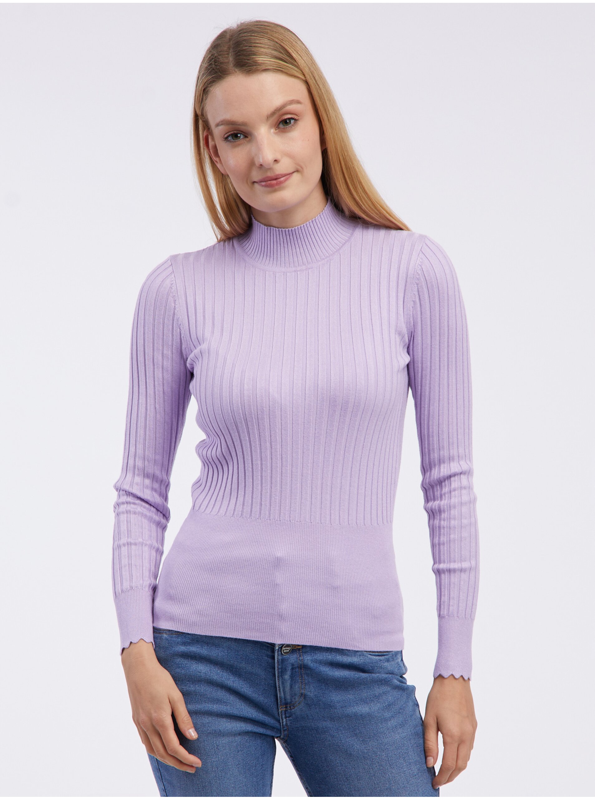 E-shop Světle fialový dámský lehký svetr ORSAY