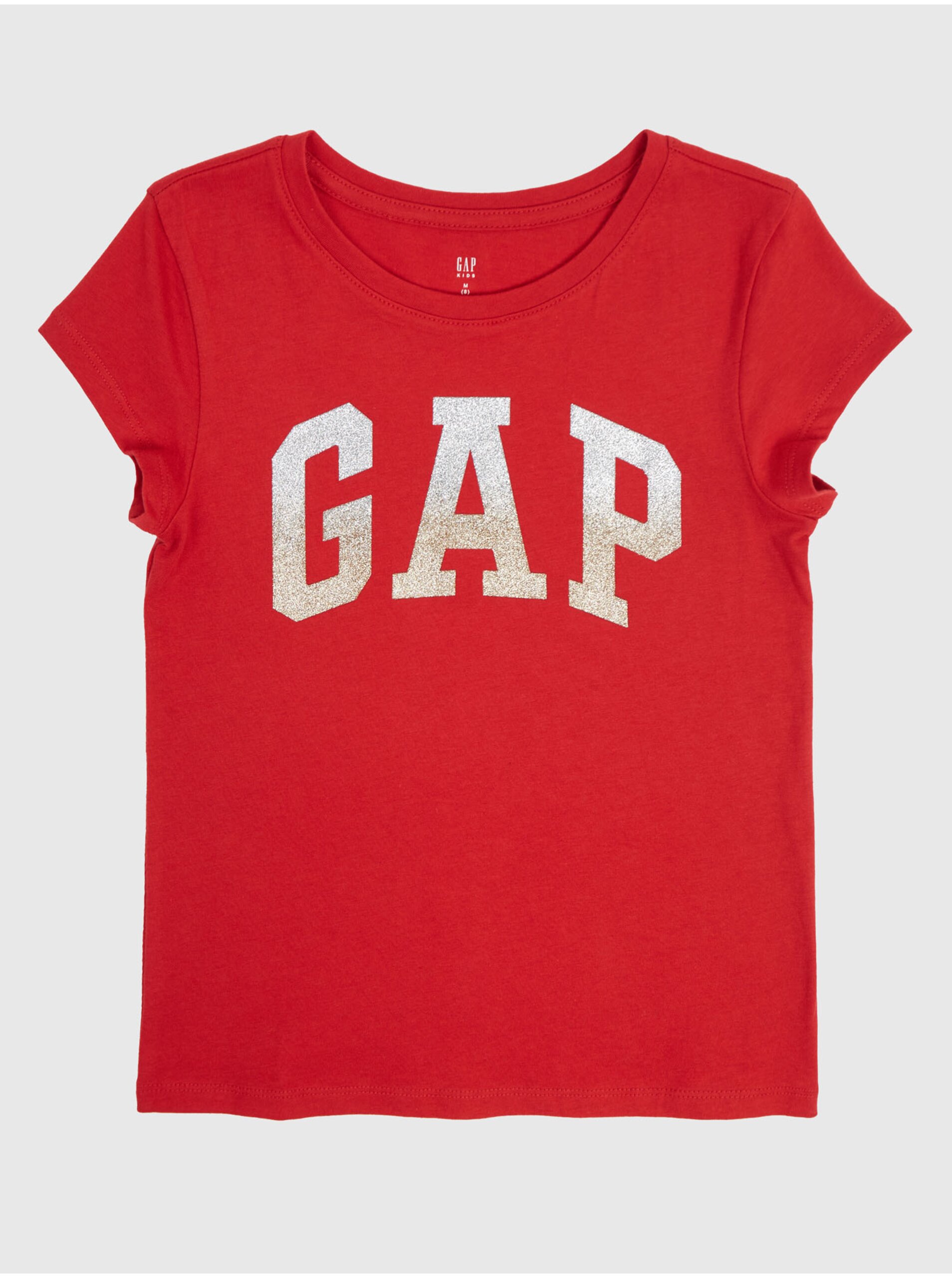 Lacno Červené dievčenské tričko s logom GAP