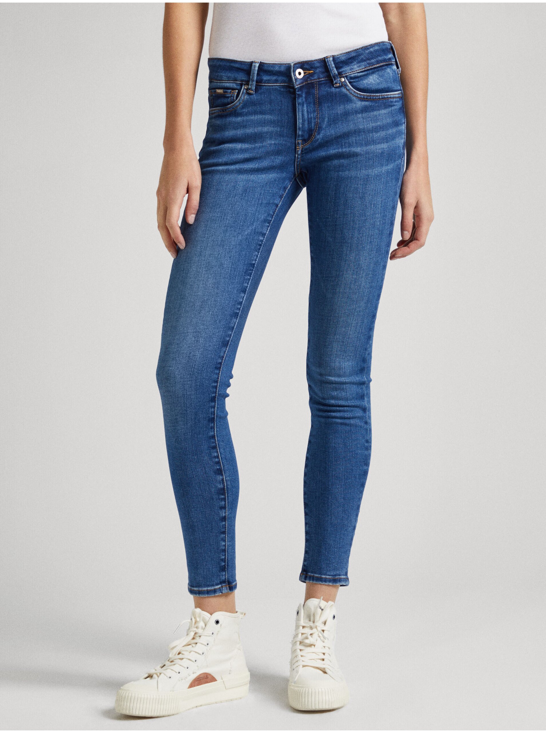 E-shop Modré dámské skinny fit džíny Jeans Pepe Jeans