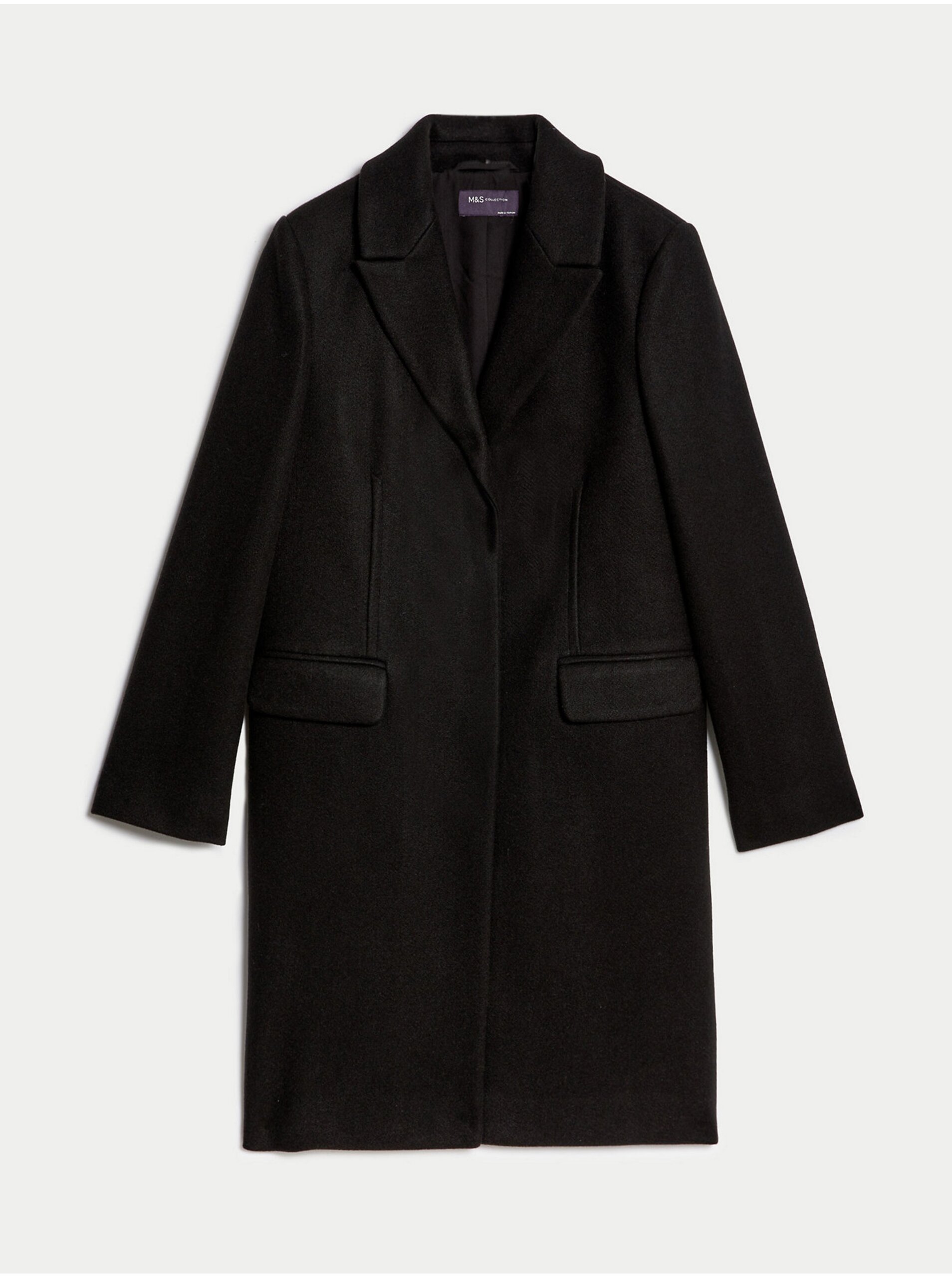 Lacno Čierny dámsky kabát Marks & Spencer