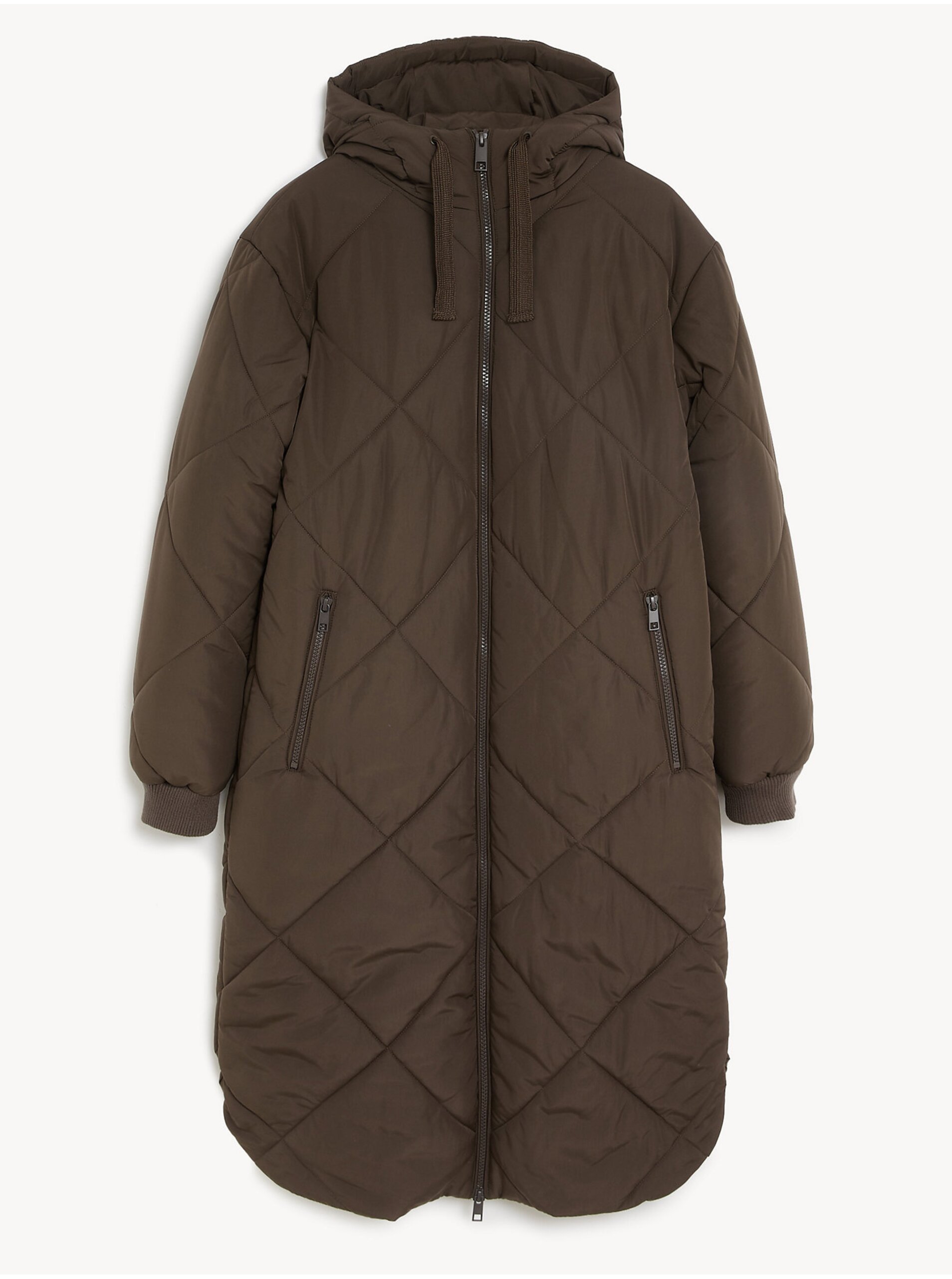 Levně Hnědý dámský prošívaný kabát s technologií Thermowarmth™ Marks & Spencer
