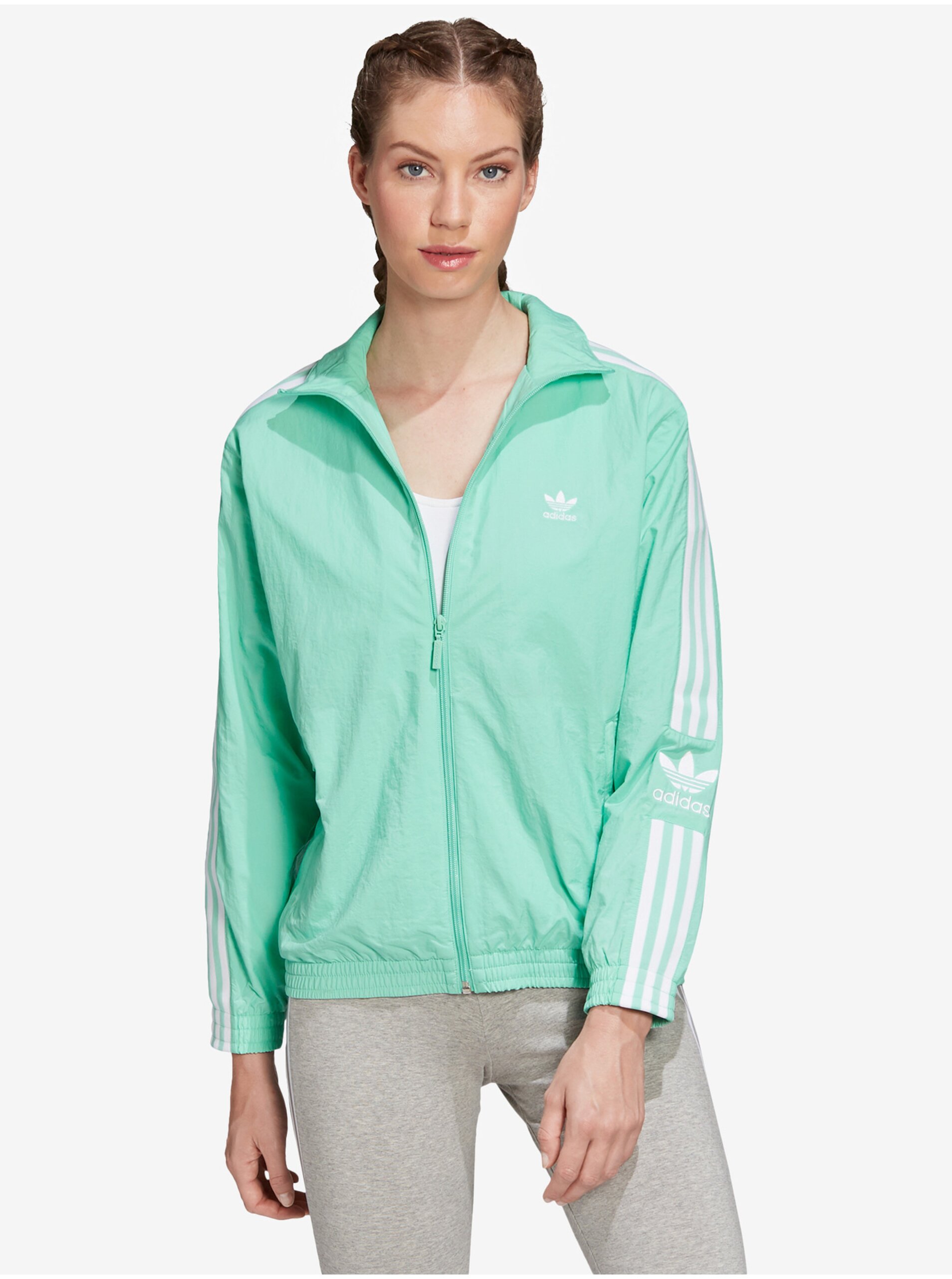 E-shop Svetlo zelená dámska športová ľahká bunda adidas Originals